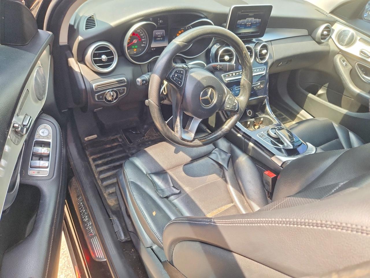 2015 Mercedes-benz C 300 4matic Black vin: 55SWF4KB9FU093608