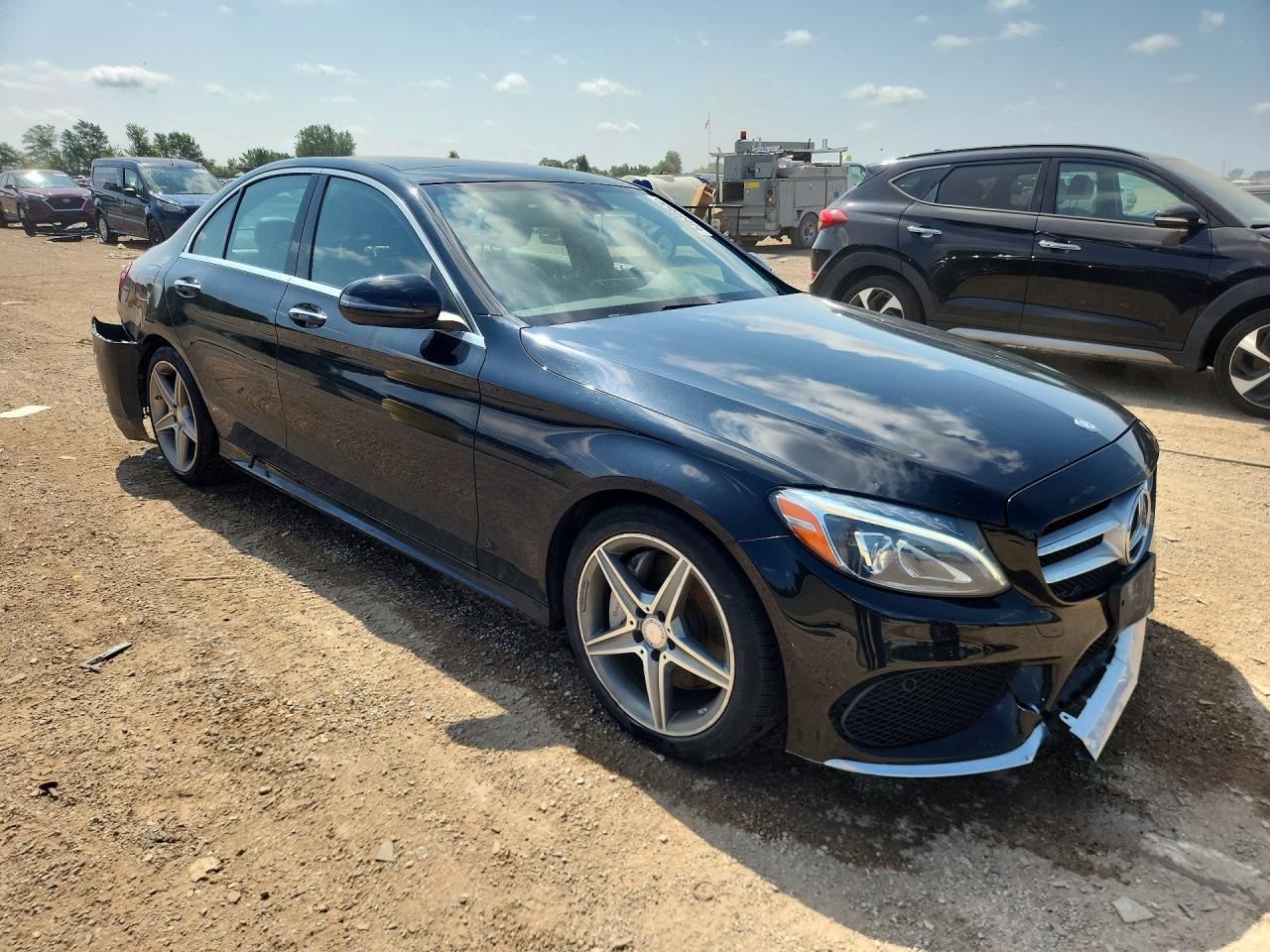 2016 Mercedes-benz C 300 4matic Black vin: 55SWF4KB9GU144087
