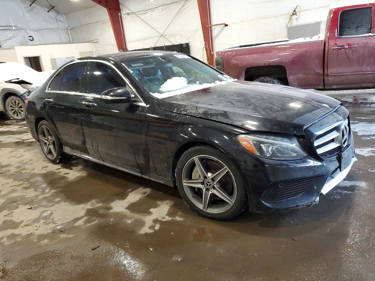 2015 Mercedes-benz C 300 4matic Black vin: 55SWF4KBXFU002572