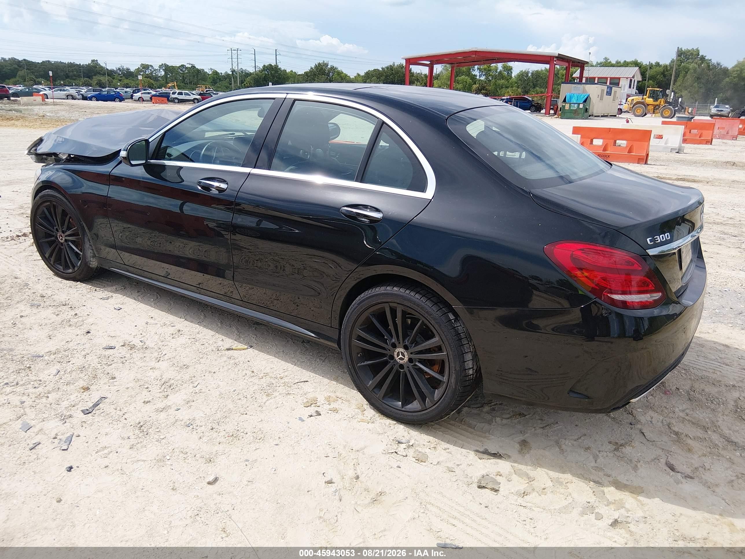 2015 Mercedes-benz C 300 Sport 4matic Black vin: 55SWF4KBXFU004029