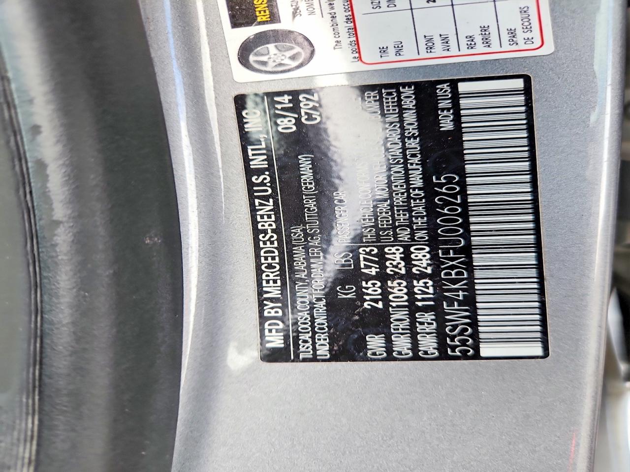 2015 Mercedes-benz C 300 4matic Silver vin: 55SWF4KBXFU006265