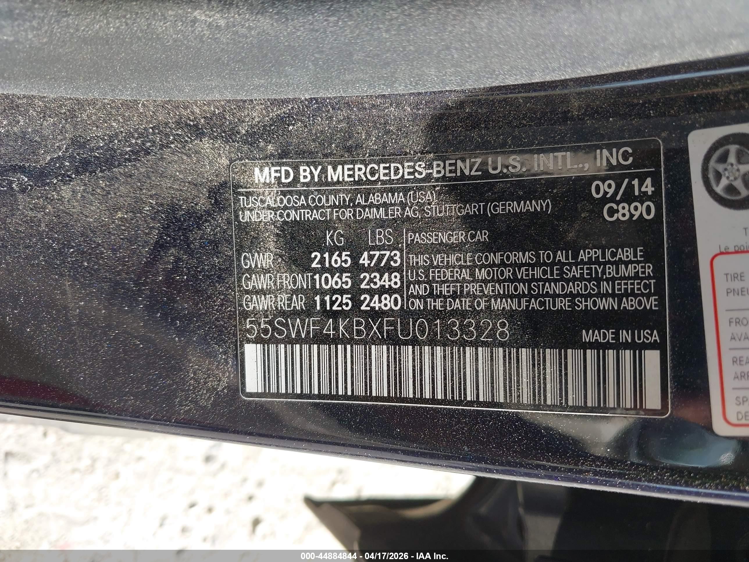 2015 Mercedes-benz C 300 Luxury 4matic Blue vin: 55SWF4KBXFU013328
