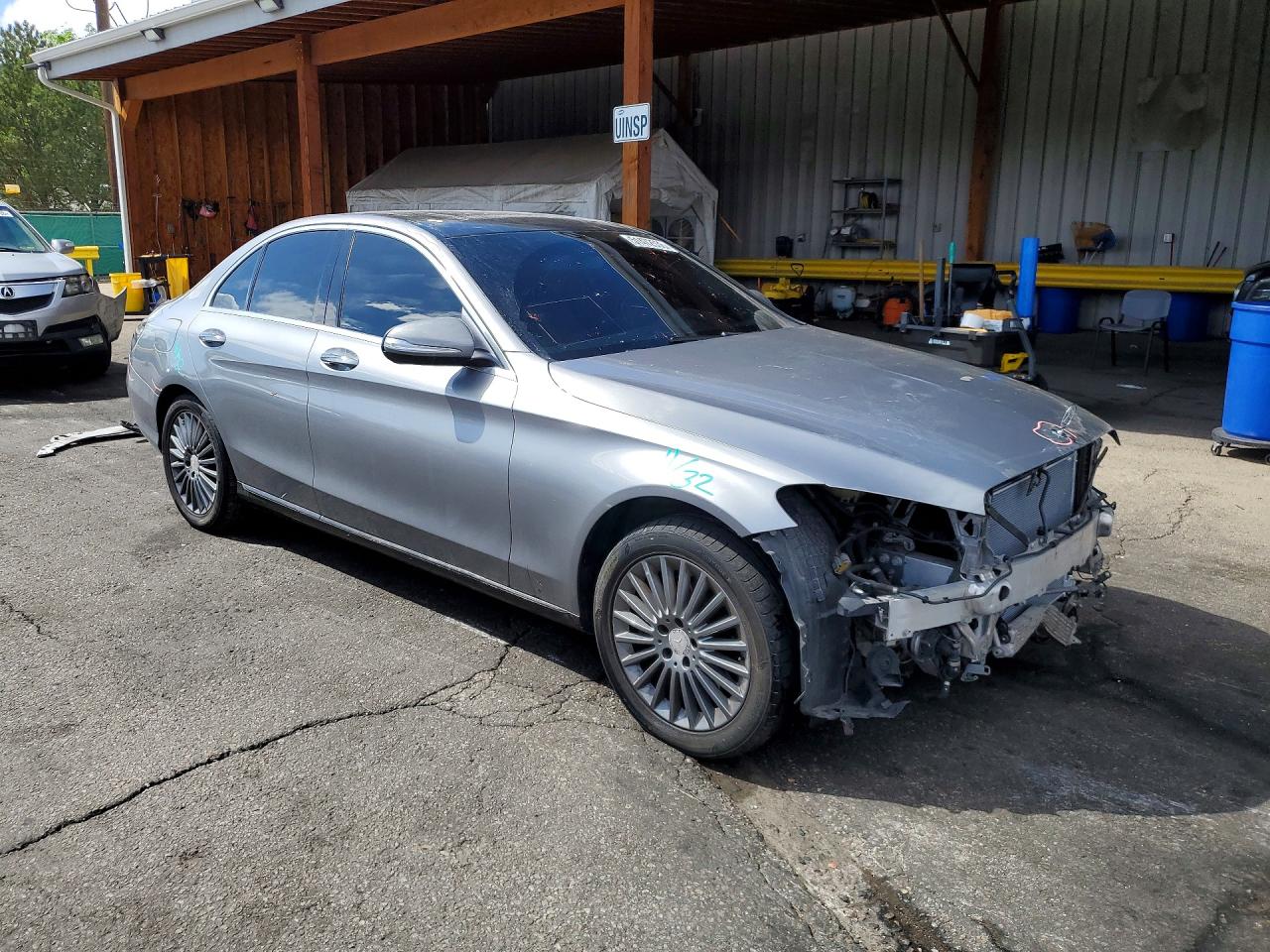 2015 Mercedes-benz C 300 4matic Gray vin: 55SWF4KBXFU018805