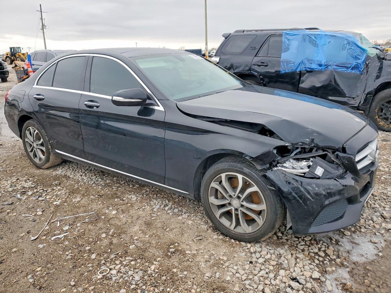 2015 Mercedes-benz C 300 4matic Black vin: 55SWF4KBXFU022885