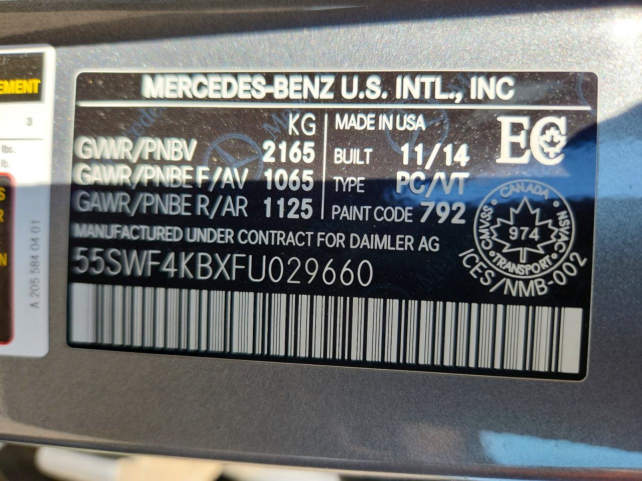 2015 Mercedes-benz C 300 4matic Gray vin: 55SWF4KBXFU029660