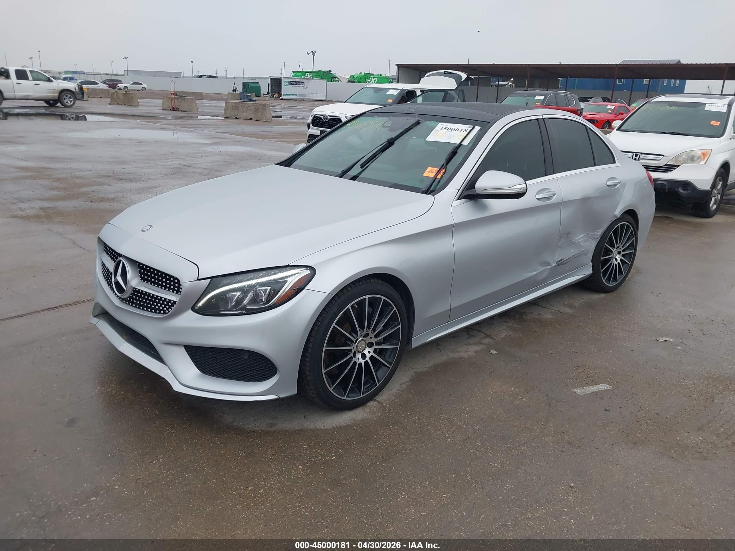 2015 Mercedes-benz C 300 Sport 4matic Silver vin: 55SWF4KBXFU030775