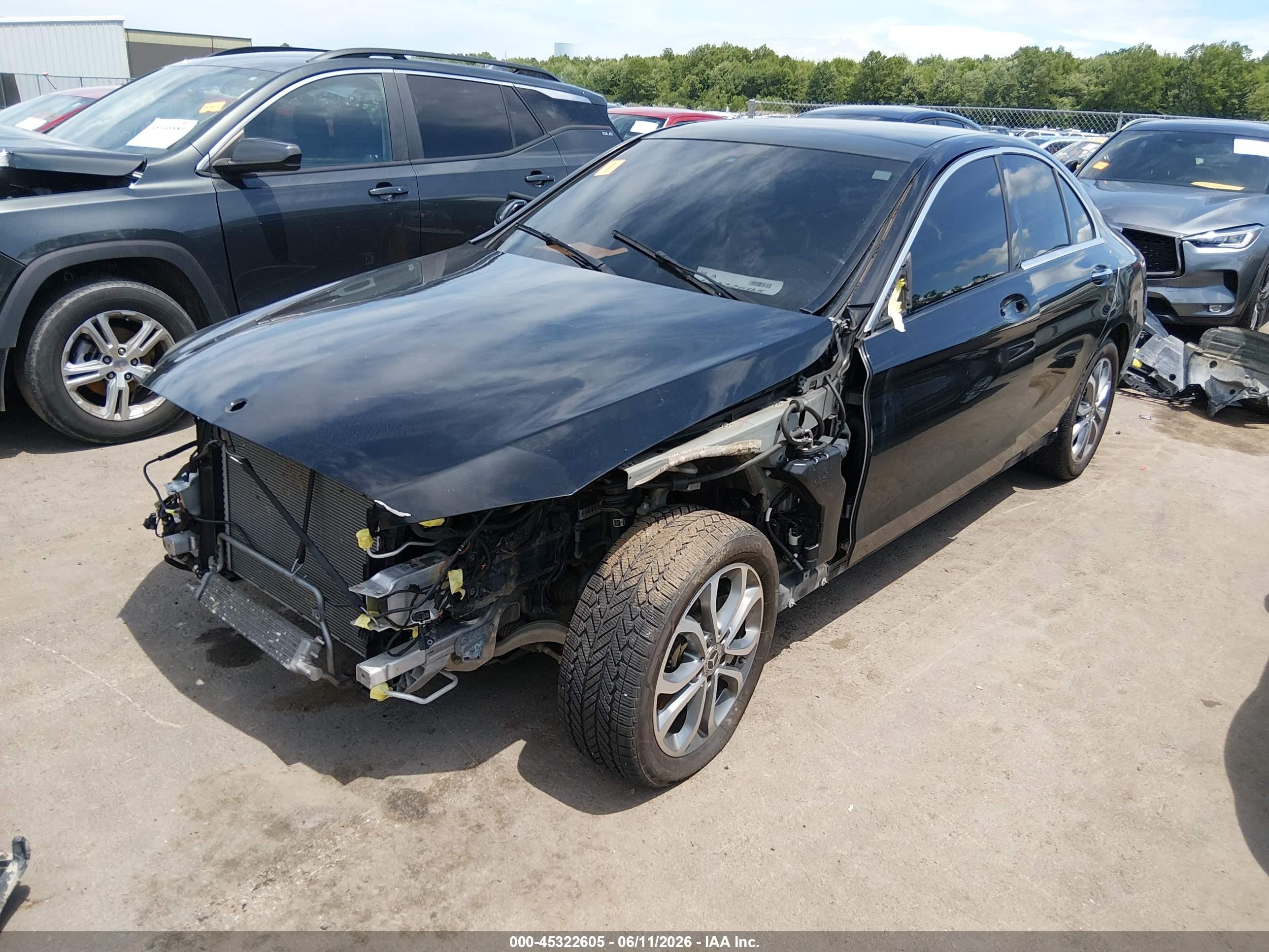 2015 Mercedes-benz C 300 4matic Black vin: 55SWF4KBXFU035622