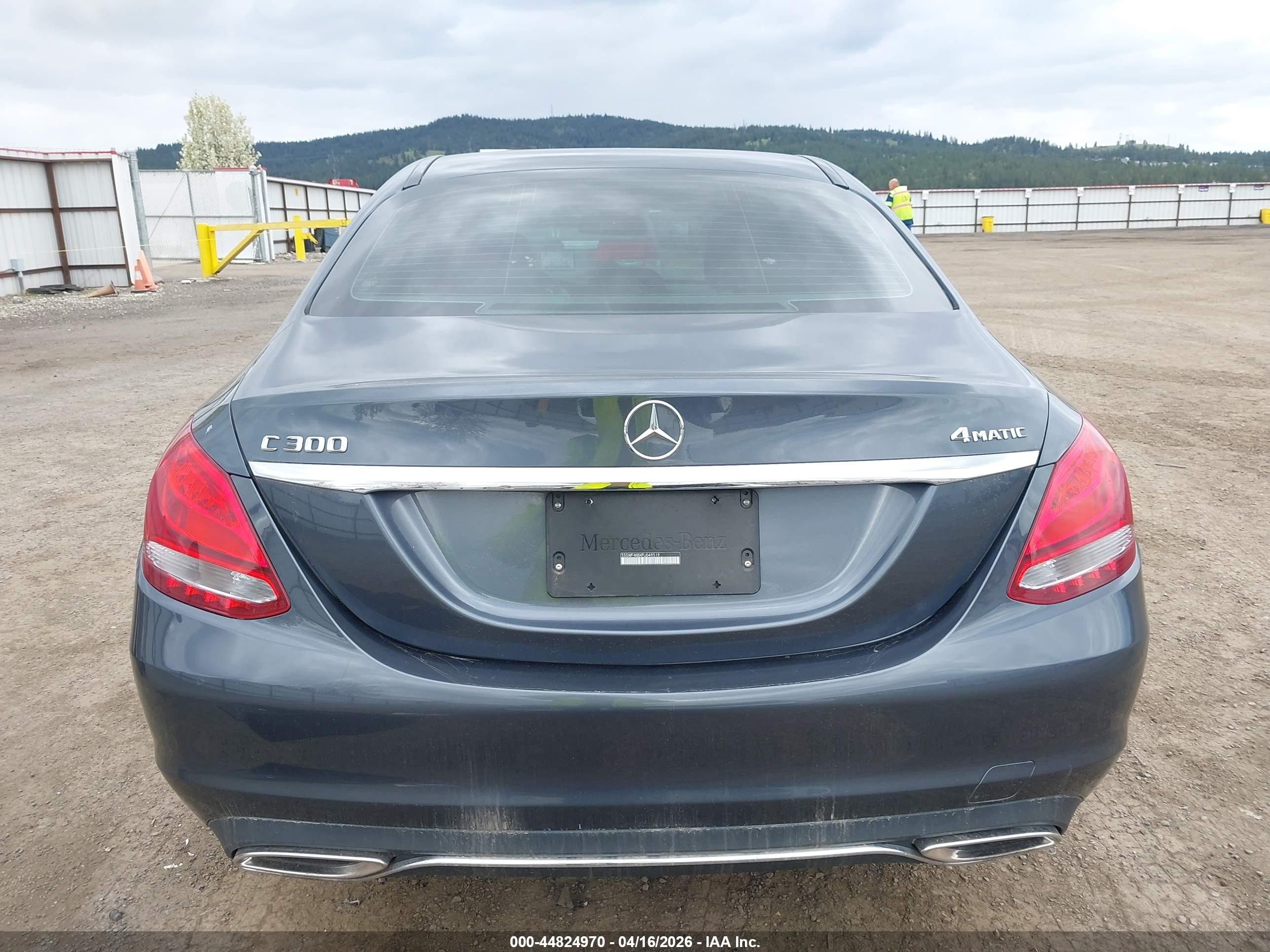 2015 Mercedes-benz C 300 4matic Gray vin: 55SWF4KBXFU049519