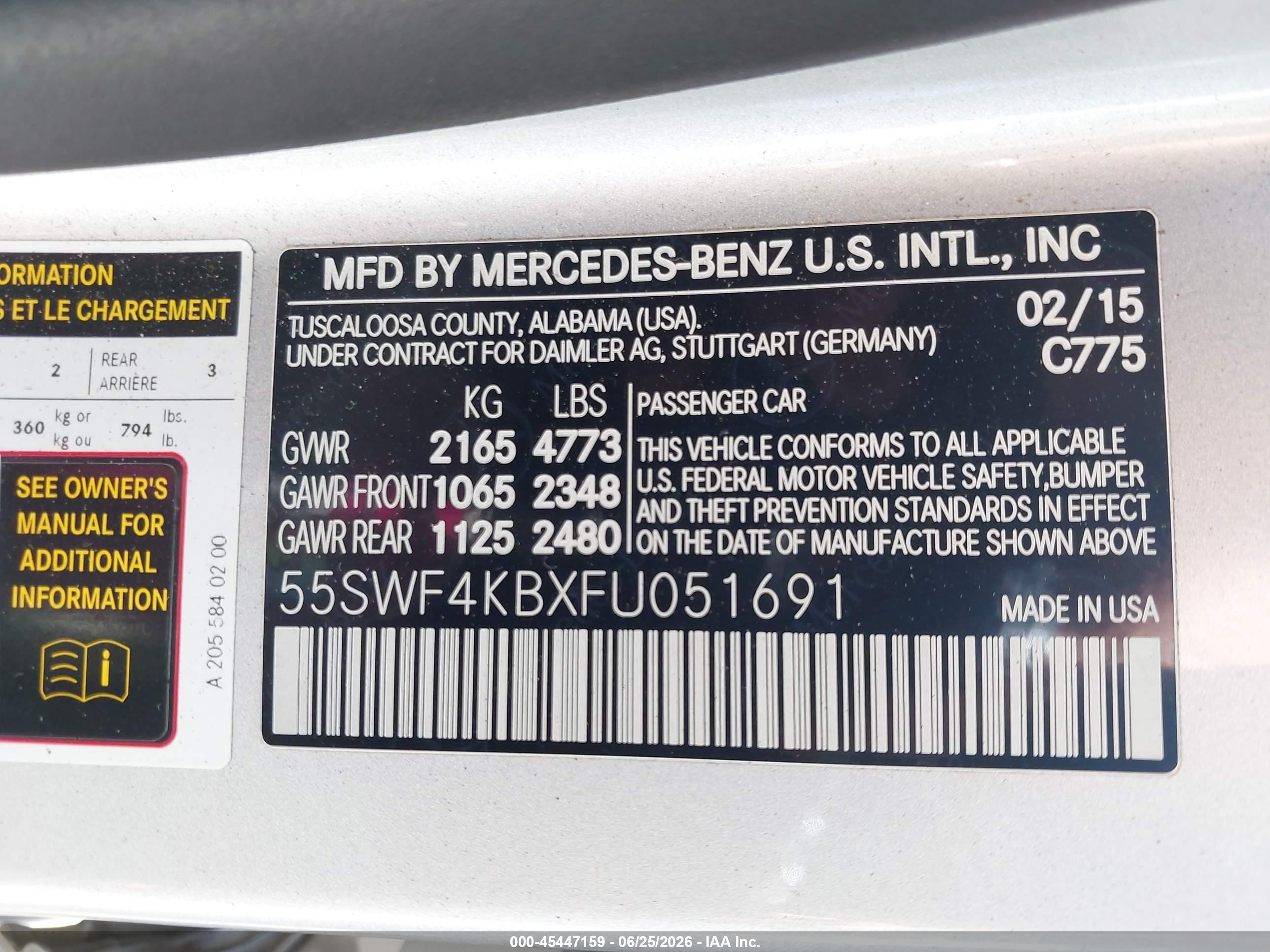 2015 Mercedes-benz C 300 4matic Silver vin: 55SWF4KBXFU051691