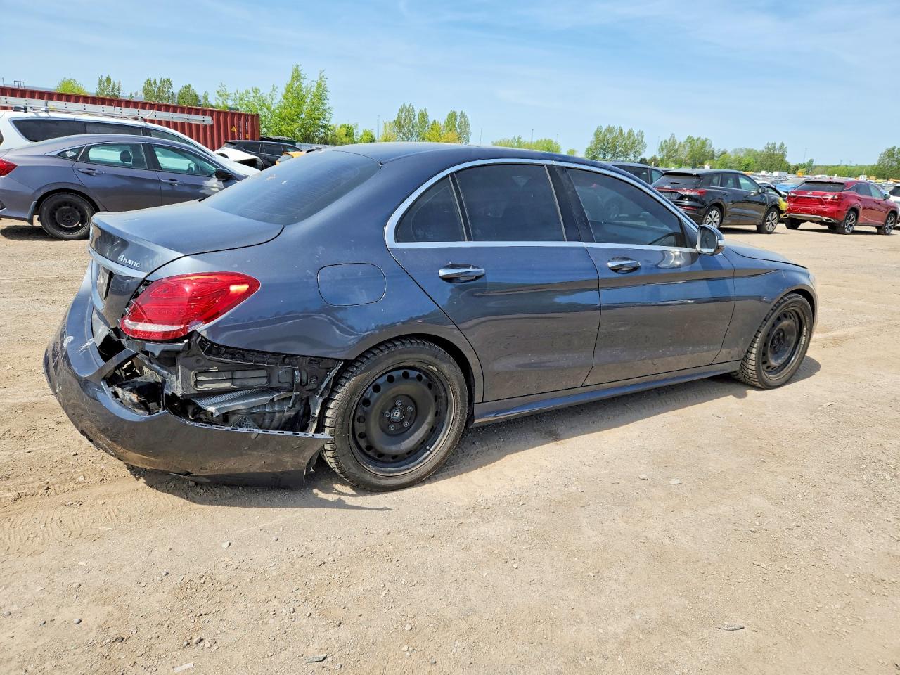 2015 Mercedes-benz C 300 4matic Gray vin: 55SWF4KBXFU053800
