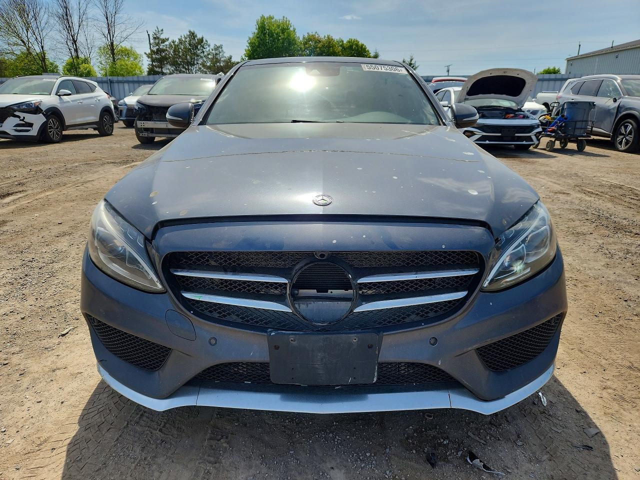 2015 Mercedes-benz C 300 4matic Gray vin: 55SWF4KBXFU053800