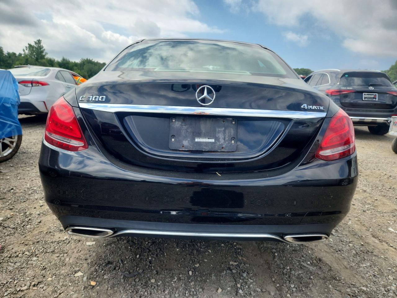 2015 Mercedes-benz C 300 4matic Black vin: 55SWF4KBXFU056289