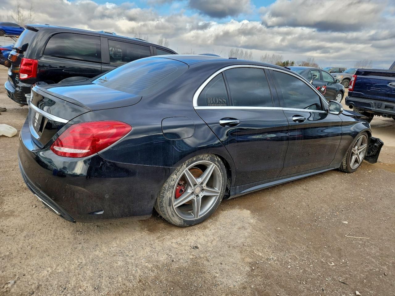 2015 Mercedes-benz C 300 4matic Black vin: 55SWF4KBXFU079538