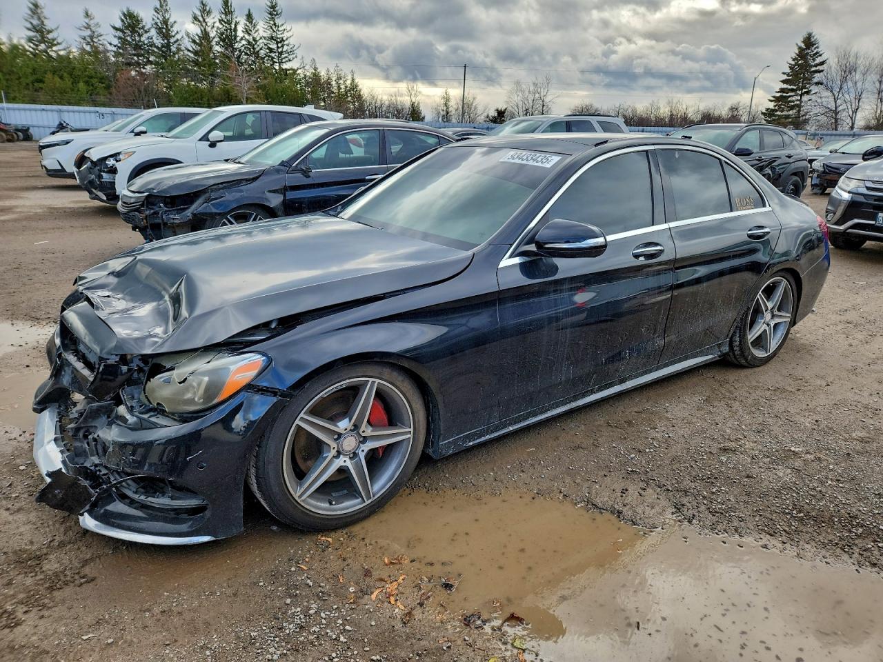 2015 Mercedes-benz C 300 4matic Black vin: 55SWF4KBXFU079538
