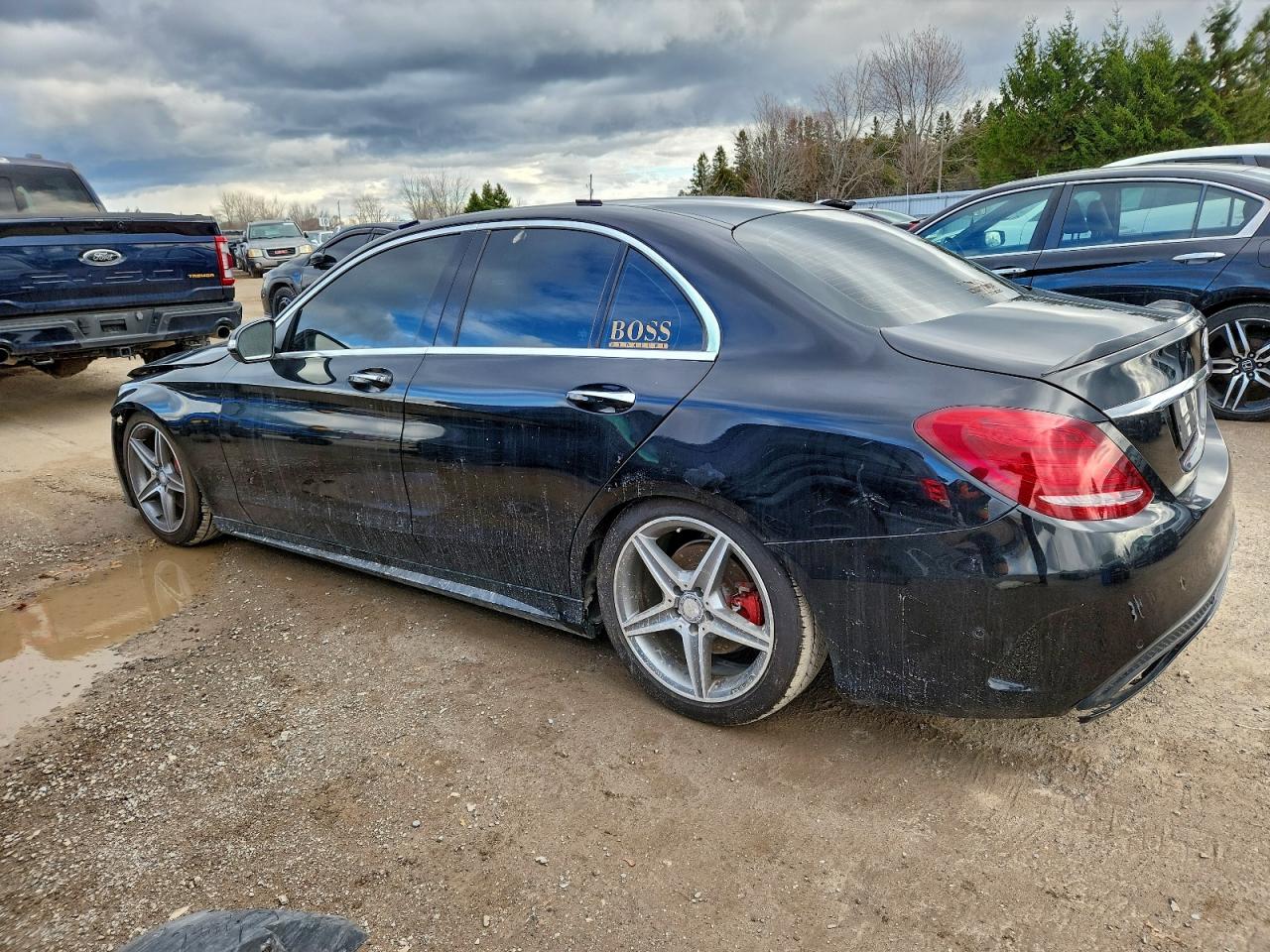 2015 Mercedes-benz C 300 4matic Black vin: 55SWF4KBXFU079538