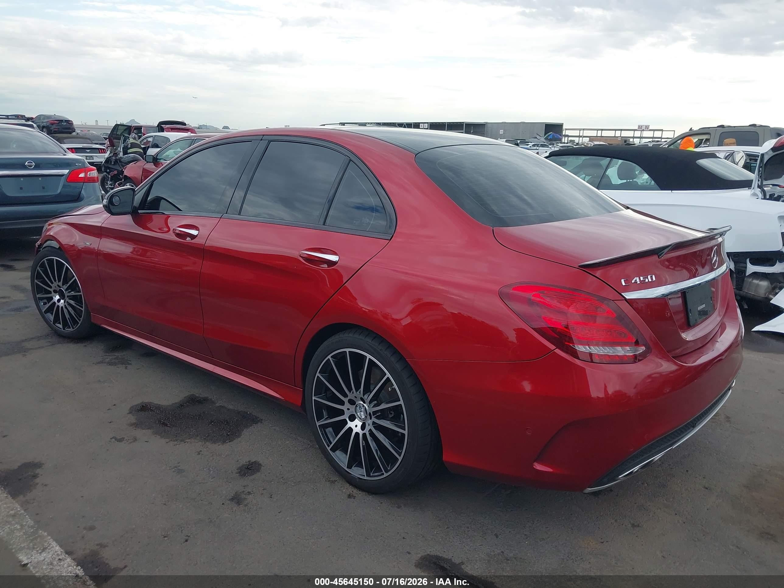 2016 Mercedes-benz C 450 Amg 4matic Красный vin: 55SWF6EB3GU130208