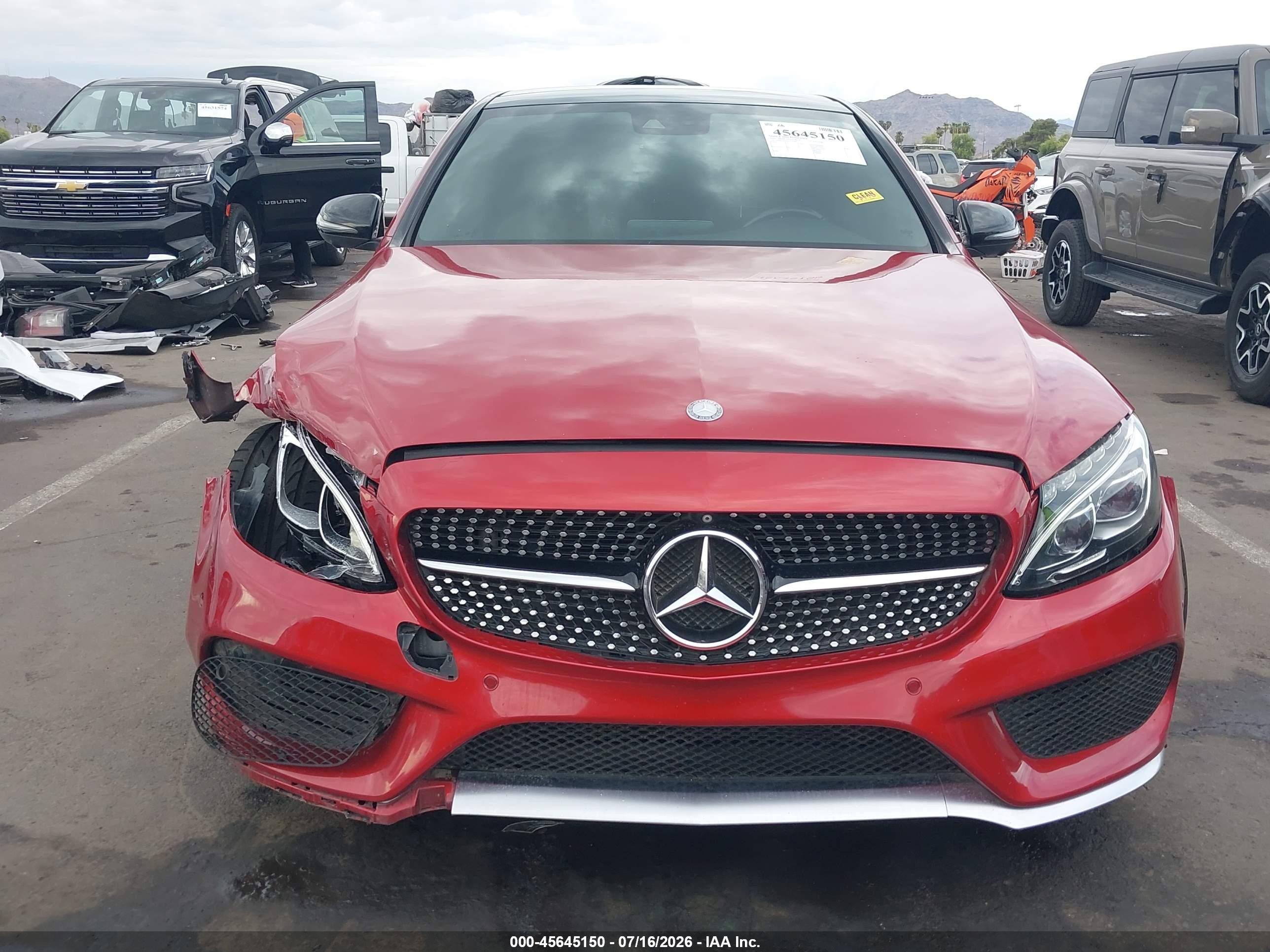 2016 Mercedes-benz C 450 Amg 4matic Красный vin: 55SWF6EB3GU130208