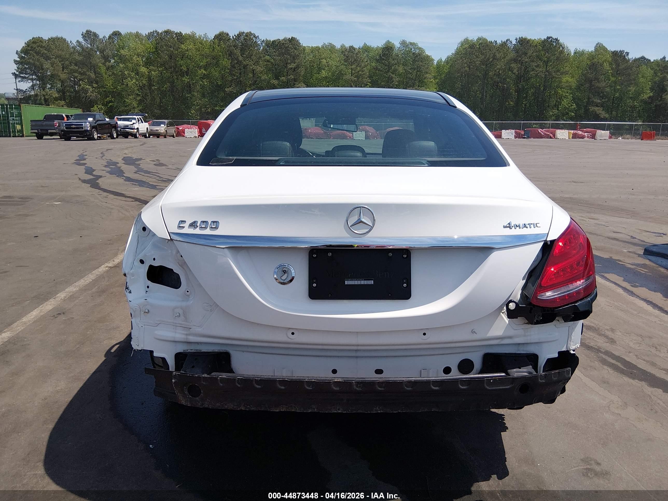 2015 Mercedes-benz C 400 4matic White vin: 55SWF6GB0FU014816