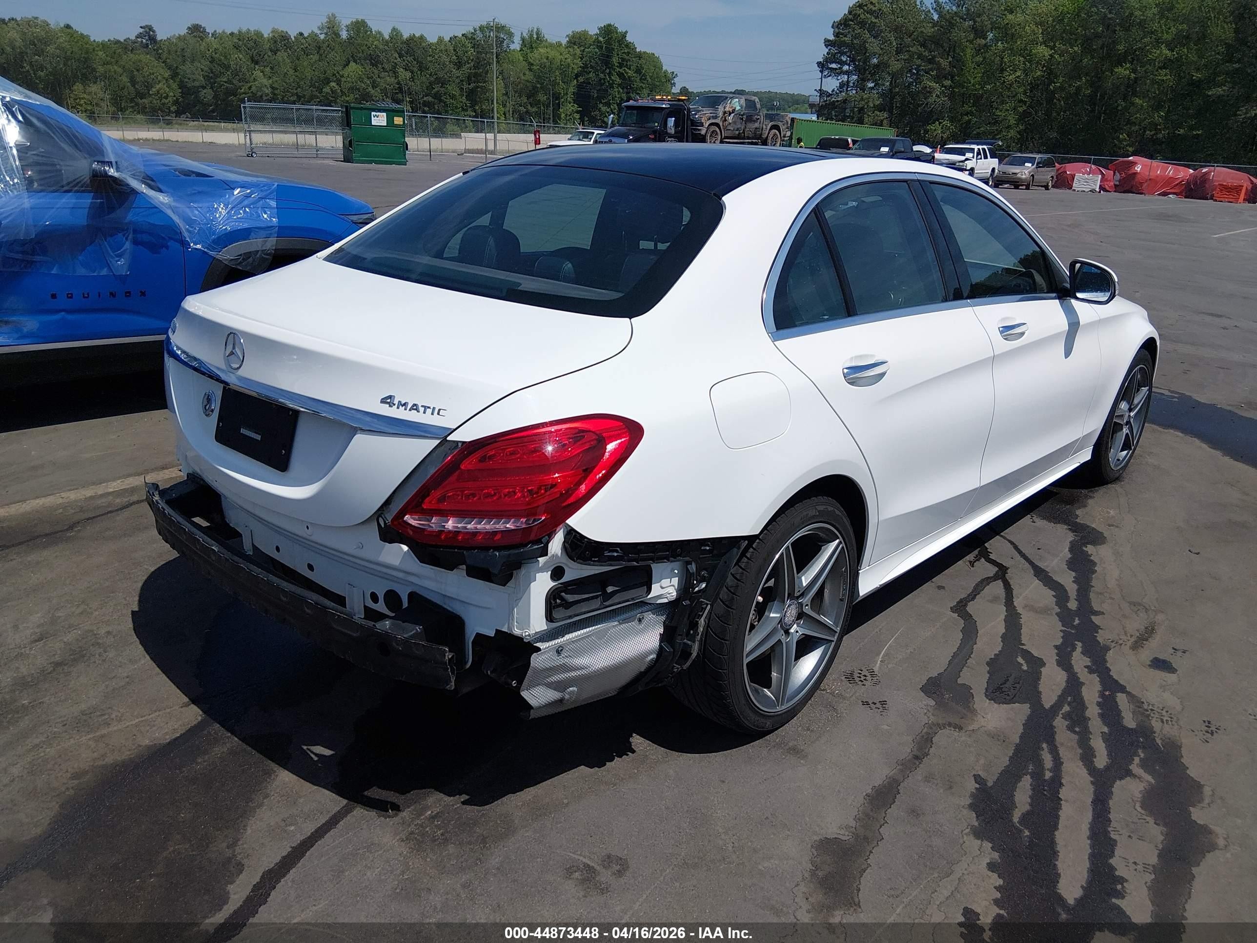 2015 Mercedes-benz C 400 4matic White vin: 55SWF6GB0FU014816