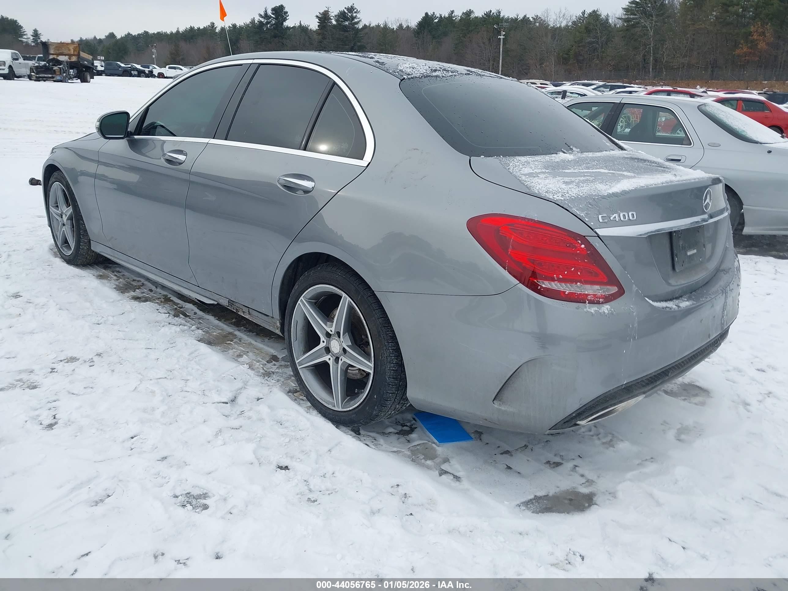 2015 Mercedes-benz C 400 4matic Gray vin: 55SWF6GB0FU028344