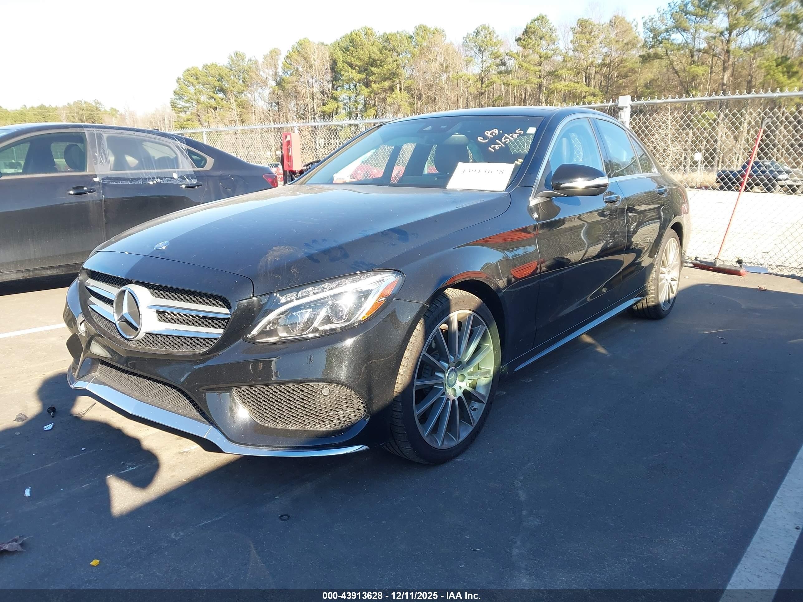 2015 Mercedes-benz C 400 4matic Black vin: 55SWF6GB0FU034578