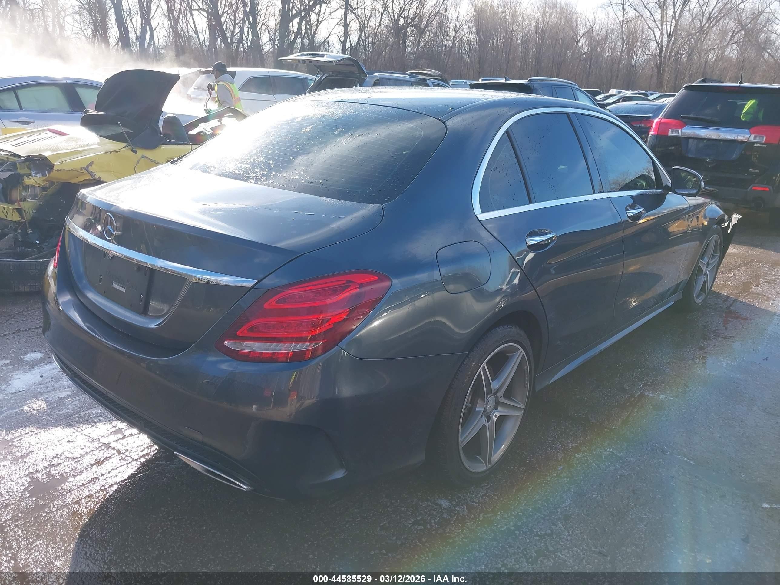 2015 Mercedes-benz C 400 4matic Gray vin: 55SWF6GB0FU042440