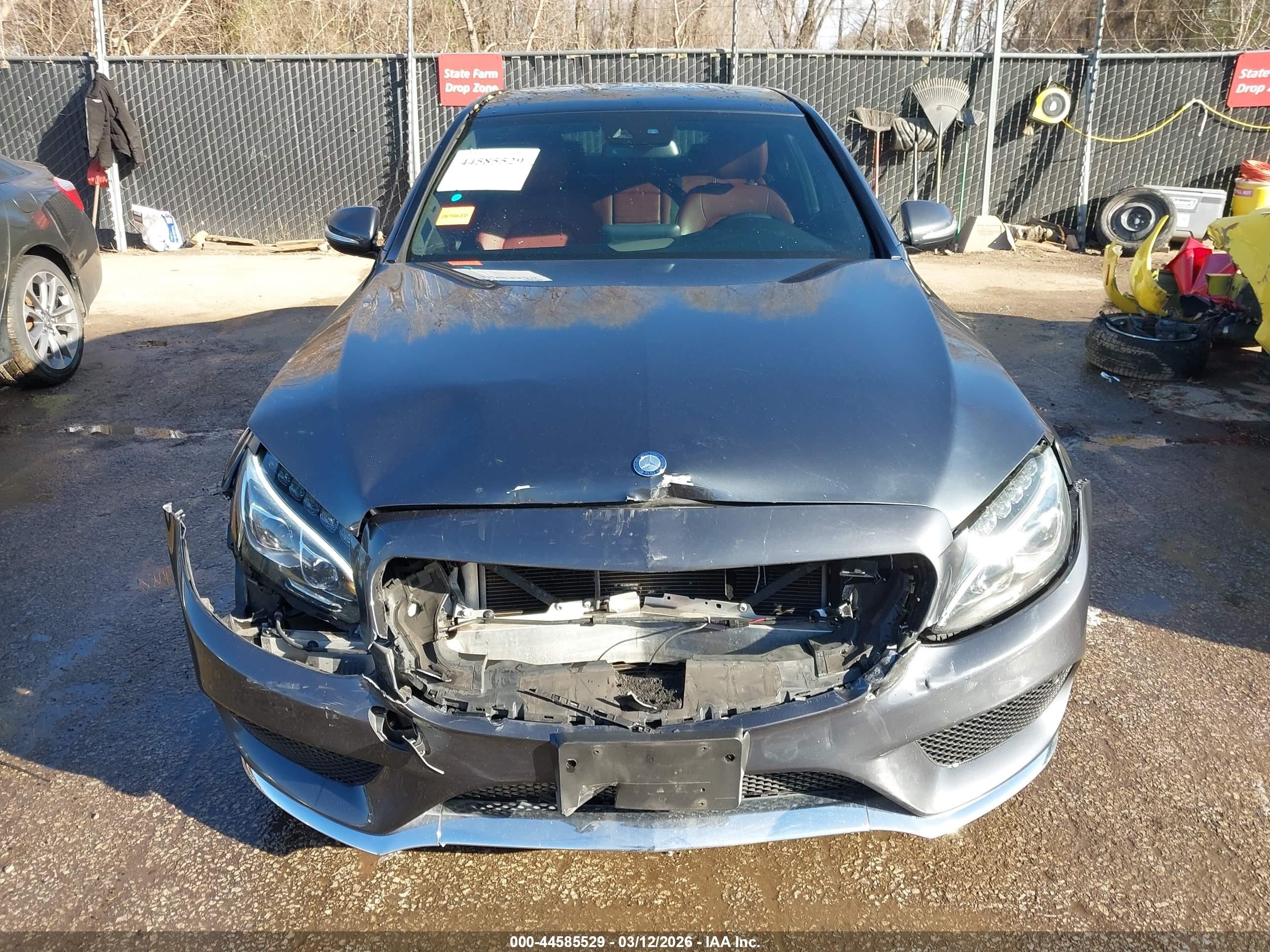 2015 Mercedes-benz C 400 4matic Gray vin: 55SWF6GB0FU042440