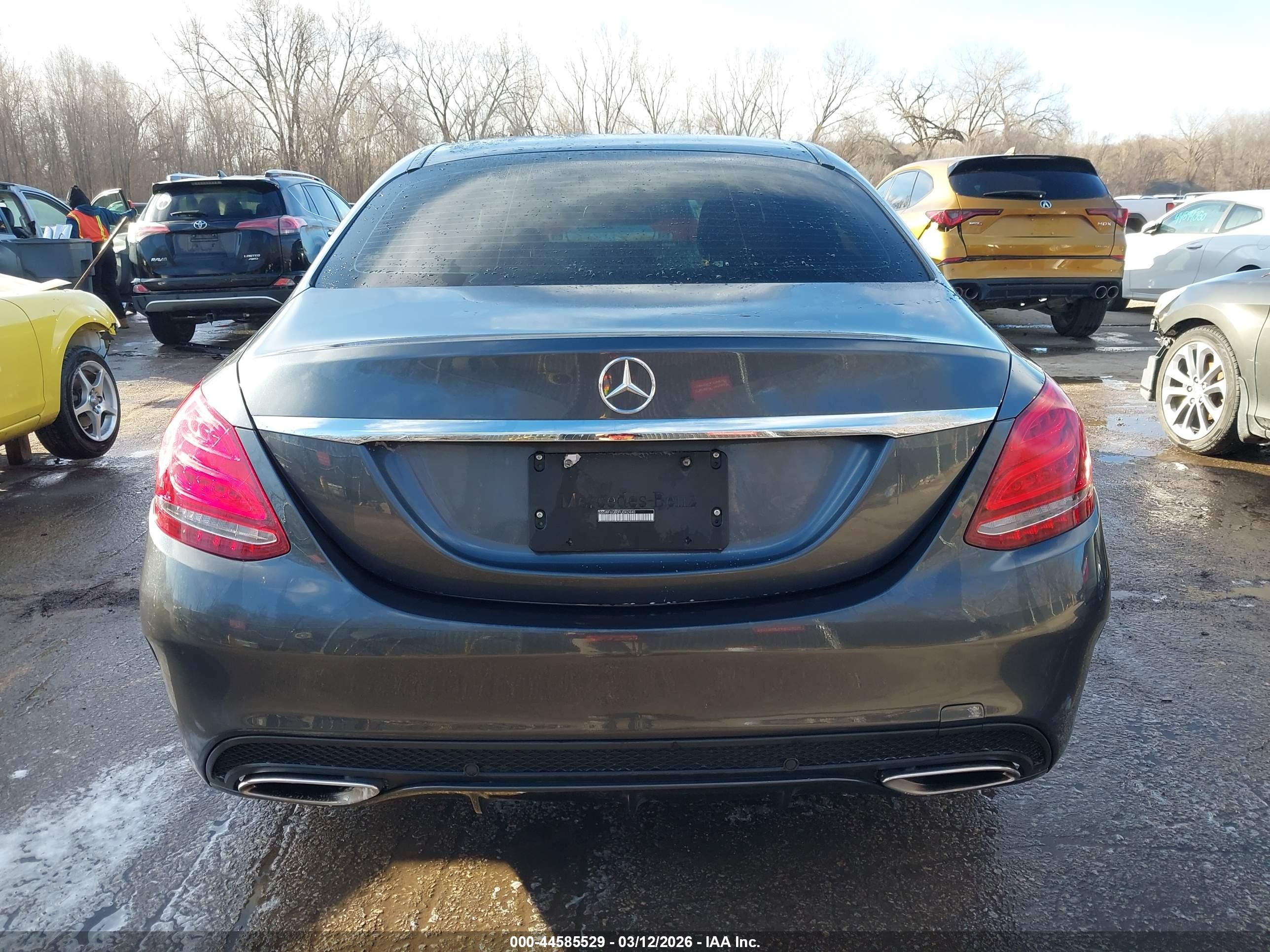 2015 Mercedes-benz C 400 4matic Gray vin: 55SWF6GB0FU042440