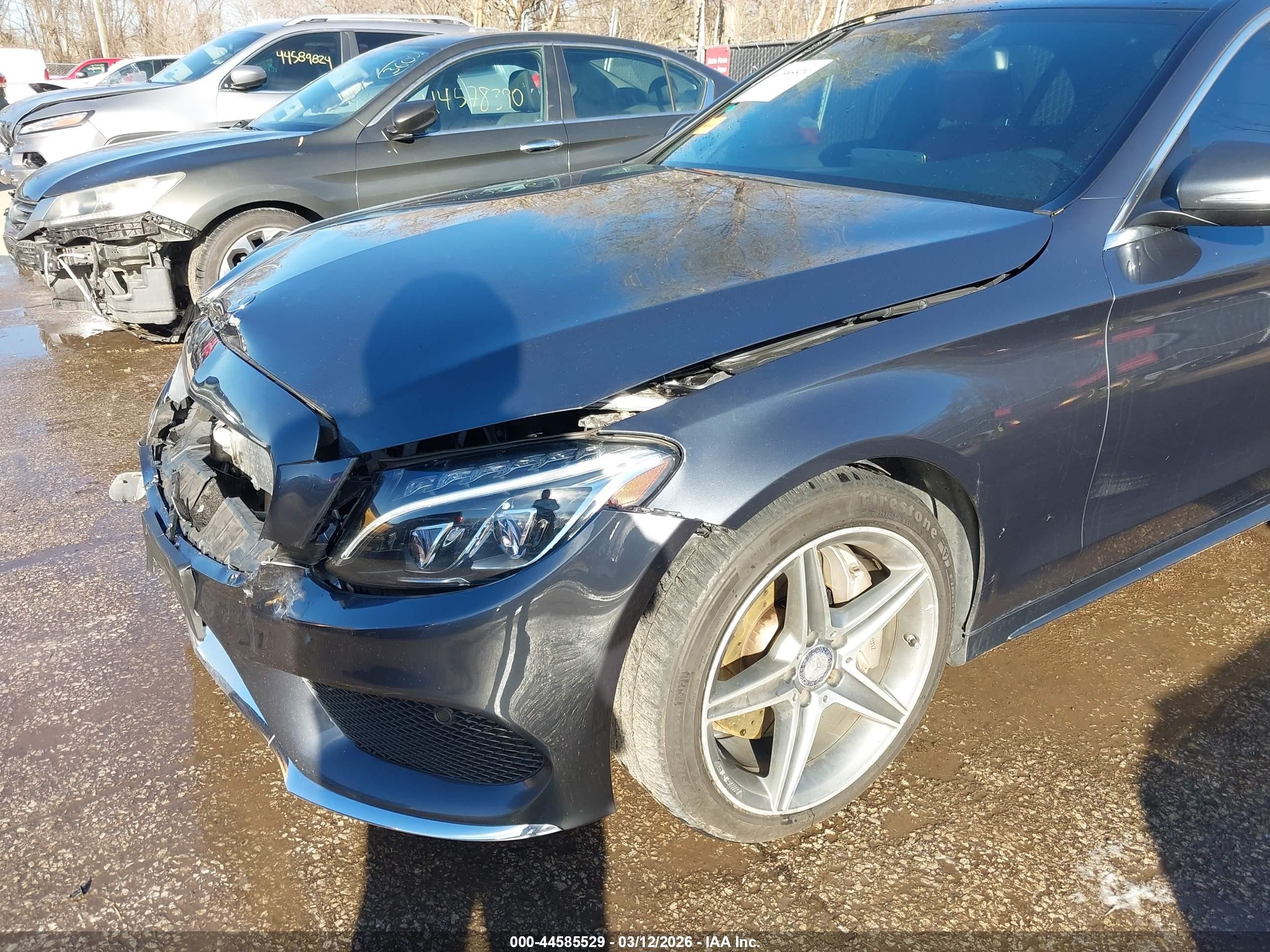 2015 Mercedes-benz C 400 4matic Gray vin: 55SWF6GB0FU042440