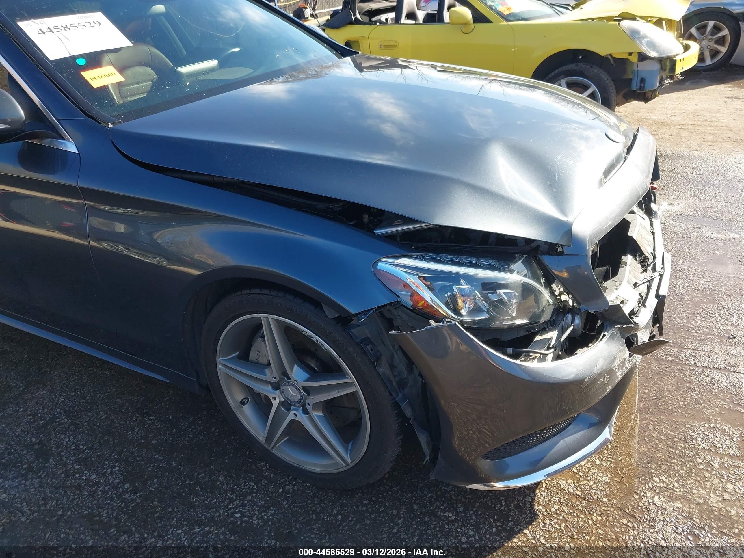 2015 Mercedes-benz C 400 4matic Gray vin: 55SWF6GB0FU042440