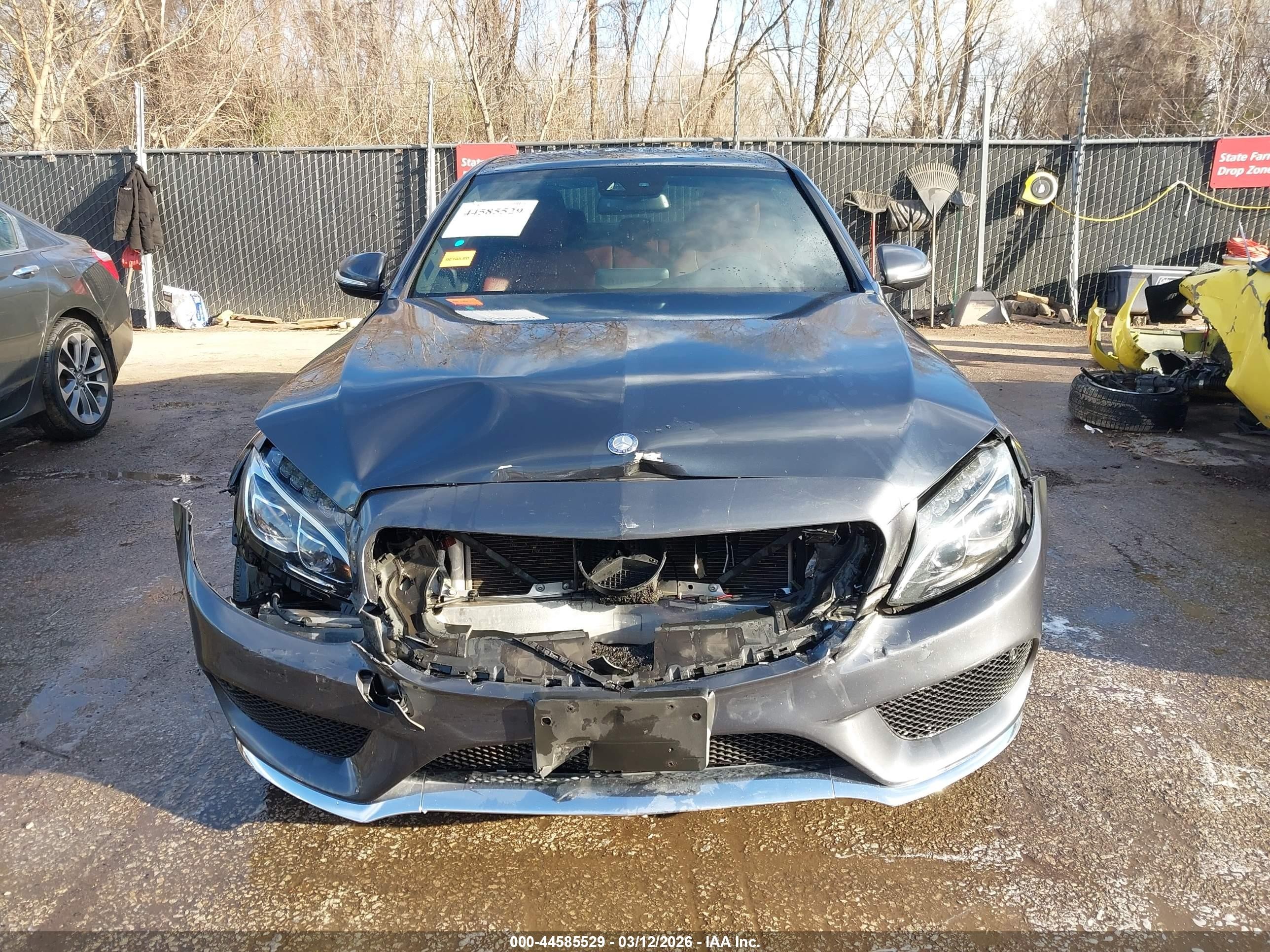 2015 Mercedes-benz C 400 4matic Gray vin: 55SWF6GB0FU042440
