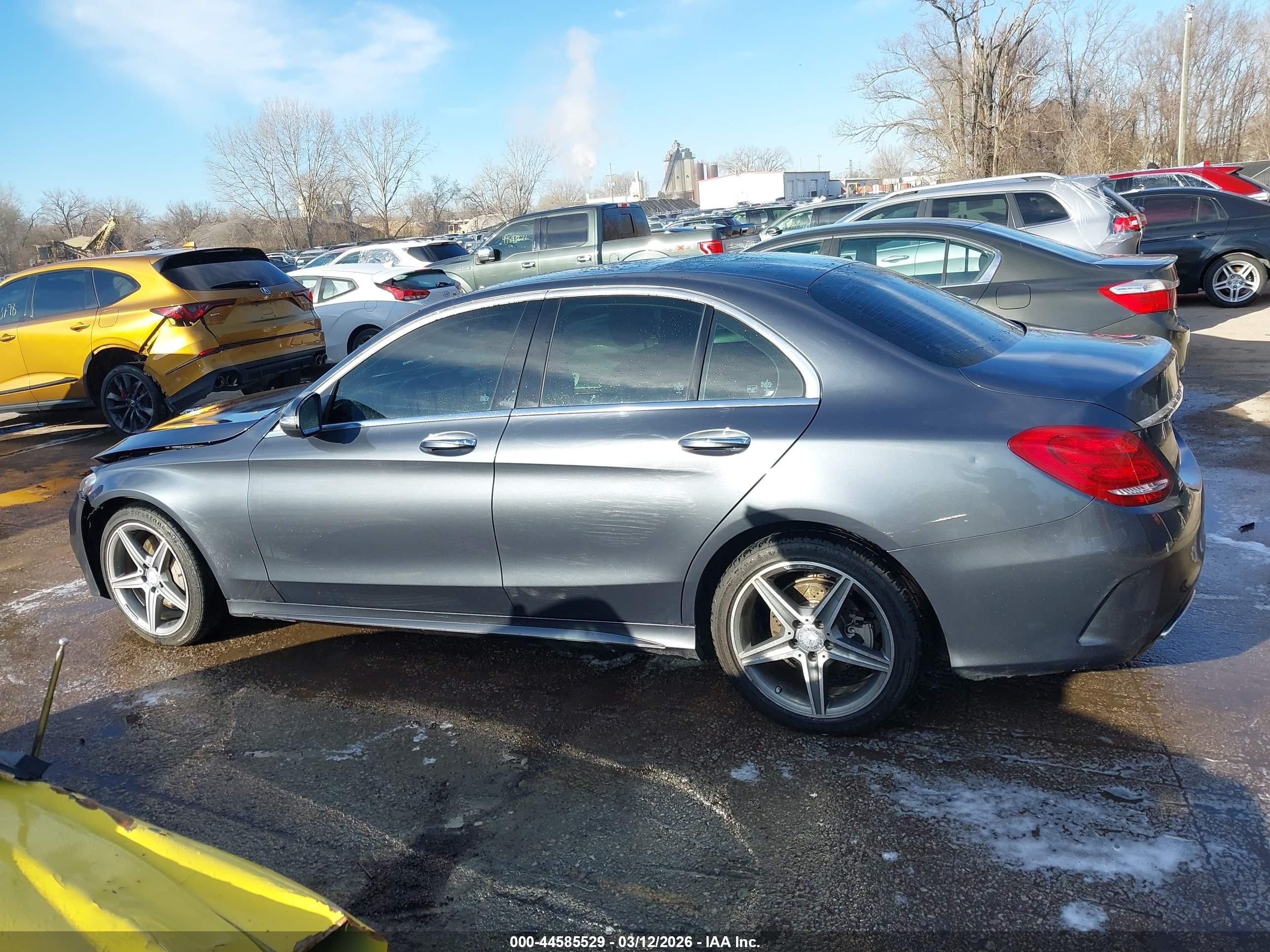 2015 Mercedes-benz C 400 4matic Gray vin: 55SWF6GB0FU042440