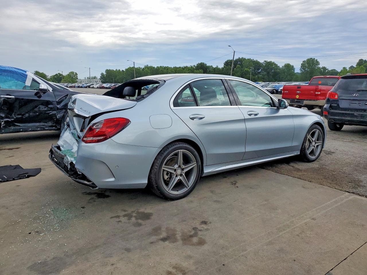2015 Mercedes-benz C 400 4matic Silver vin: 55SWF6GB1FU000228
