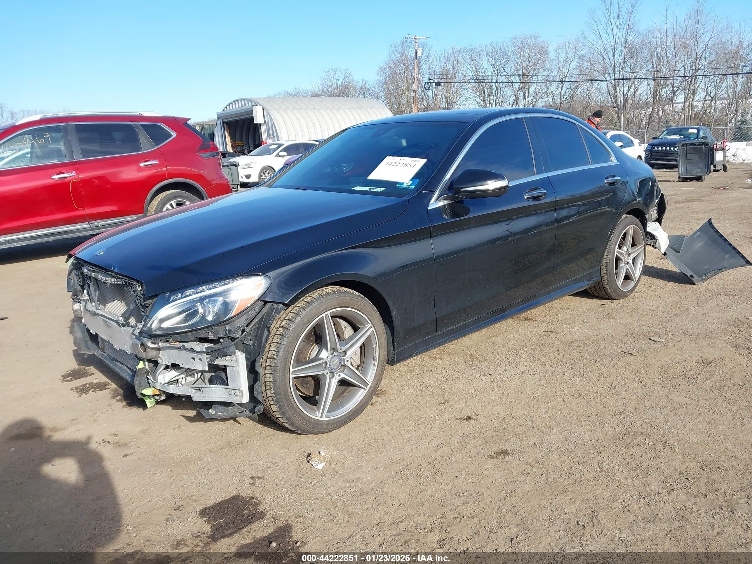 2015 Mercedes-benz C 400 4matic Черный vin: 55SWF6GB1FU026599