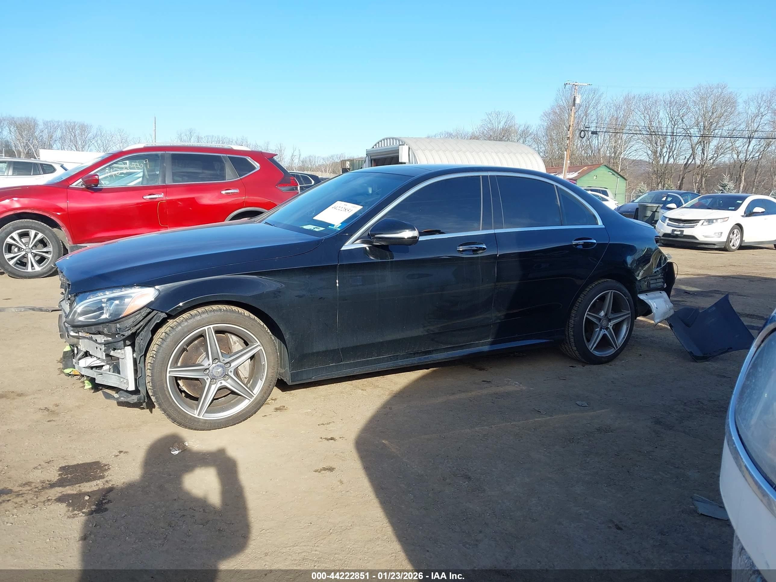 2015 Mercedes-benz C 400 4matic Черный vin: 55SWF6GB1FU026599