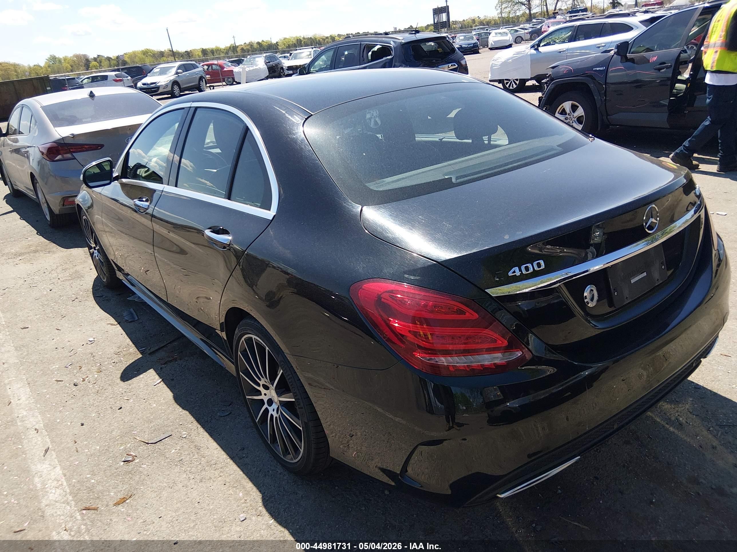 2015 Mercedes-benz C 400 4matic Black vin: 55SWF6GB1FU030913