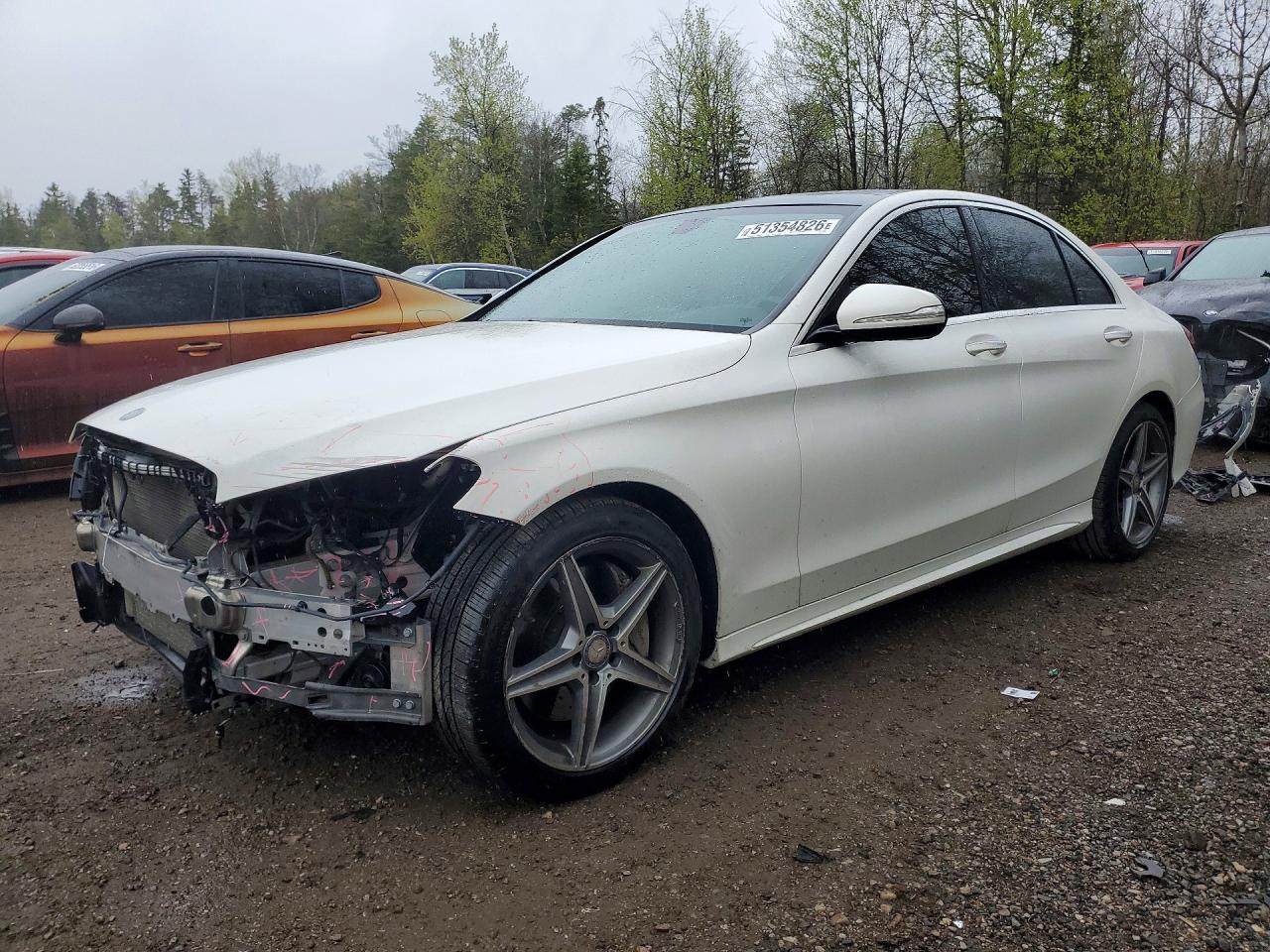 2015 Mercedes-benz C 400 4matic White vin: 55SWF6GB1FU047825