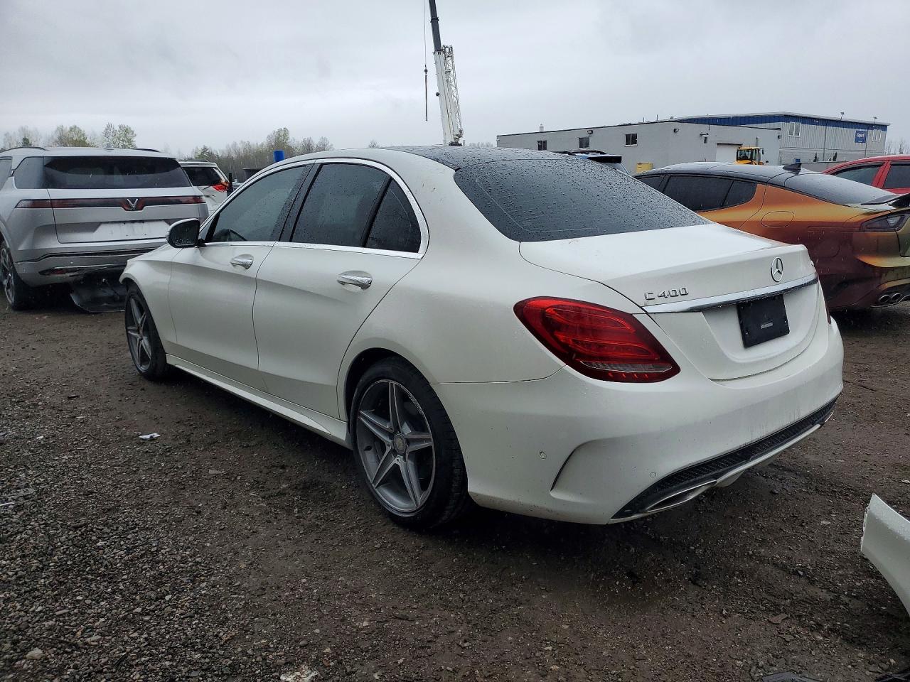 2015 Mercedes-benz C 400 4matic White vin: 55SWF6GB1FU047825