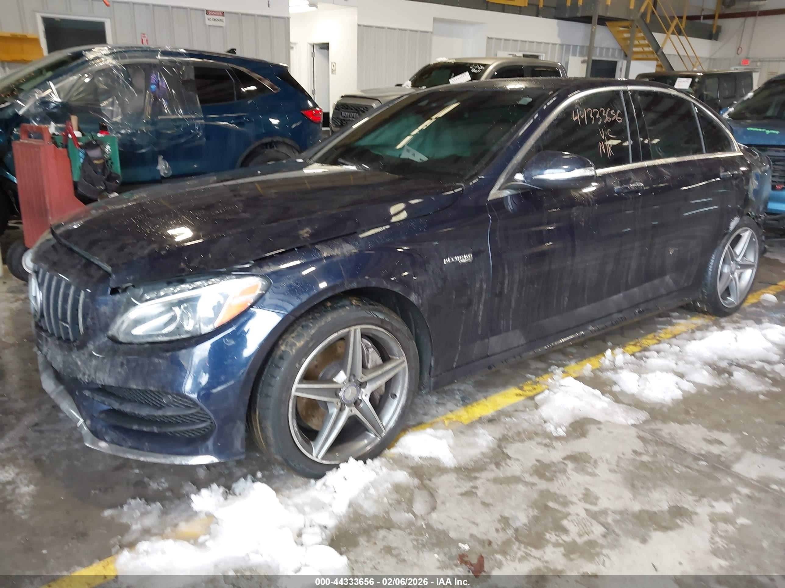 2015 Mercedes-benz C 400 4matic Blue vin: 55SWF6GB2FU022416