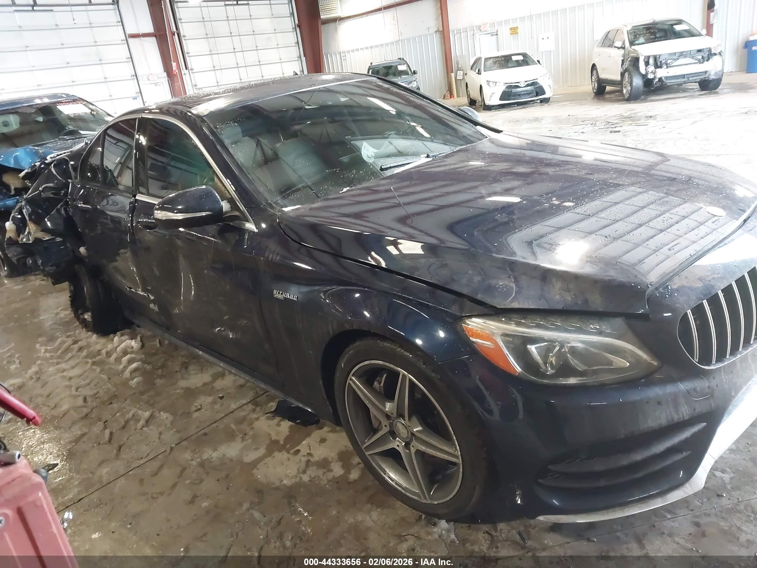 2015 Mercedes-benz C 400 4matic Blue vin: 55SWF6GB2FU022416
