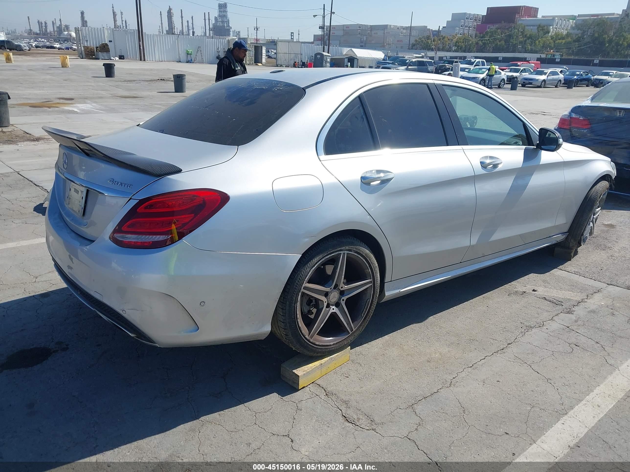 2015 Mercedes-benz C 400 4matic Silver vin: 55SWF6GB2FU034565