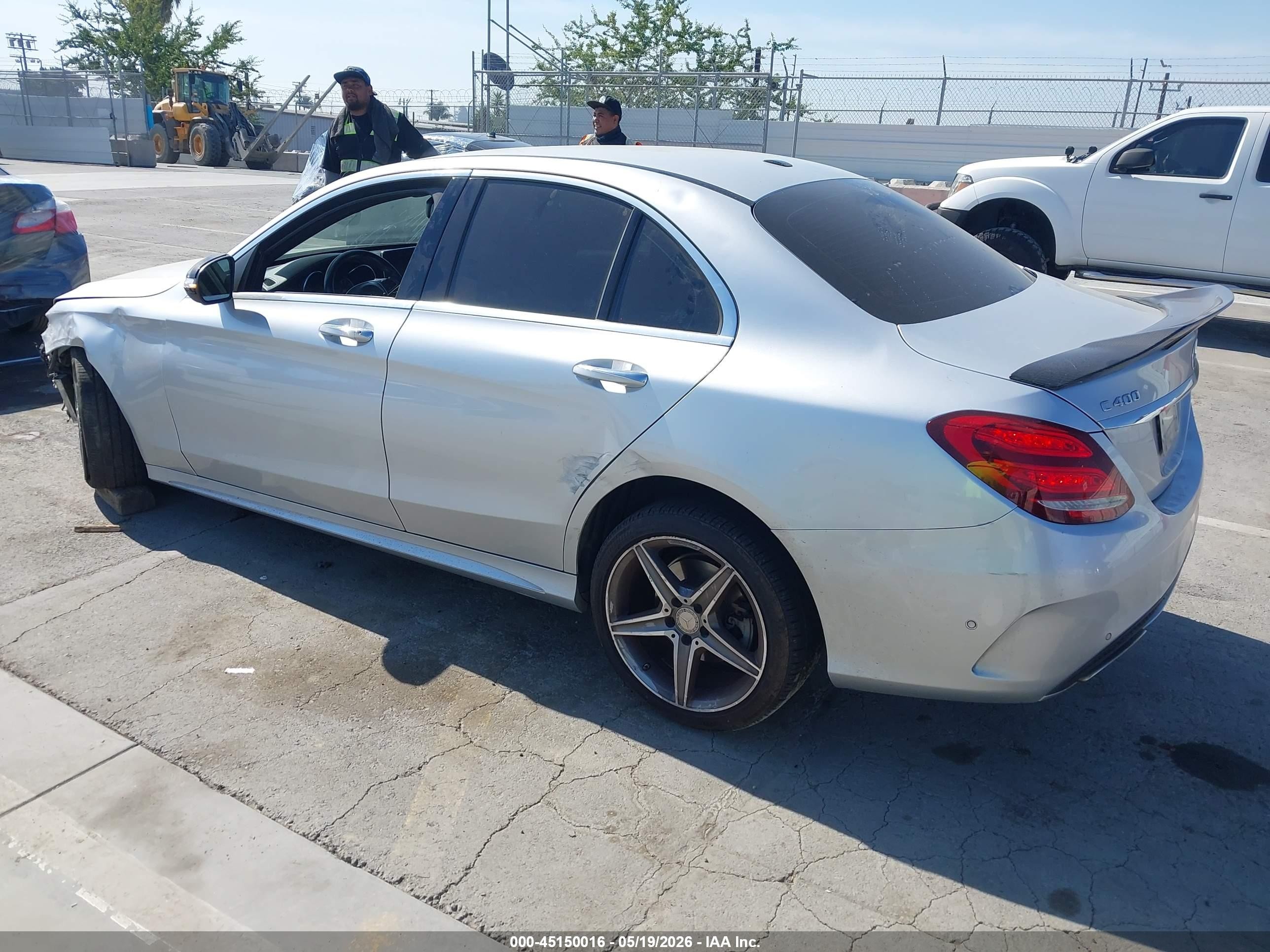 2015 Mercedes-benz C 400 4matic Silver vin: 55SWF6GB2FU034565