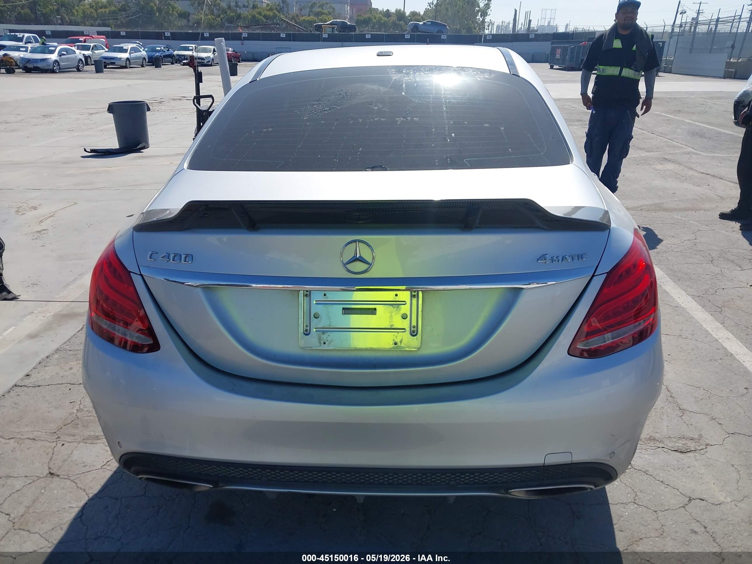 2015 Mercedes-benz C 400 4matic Silver vin: 55SWF6GB2FU034565