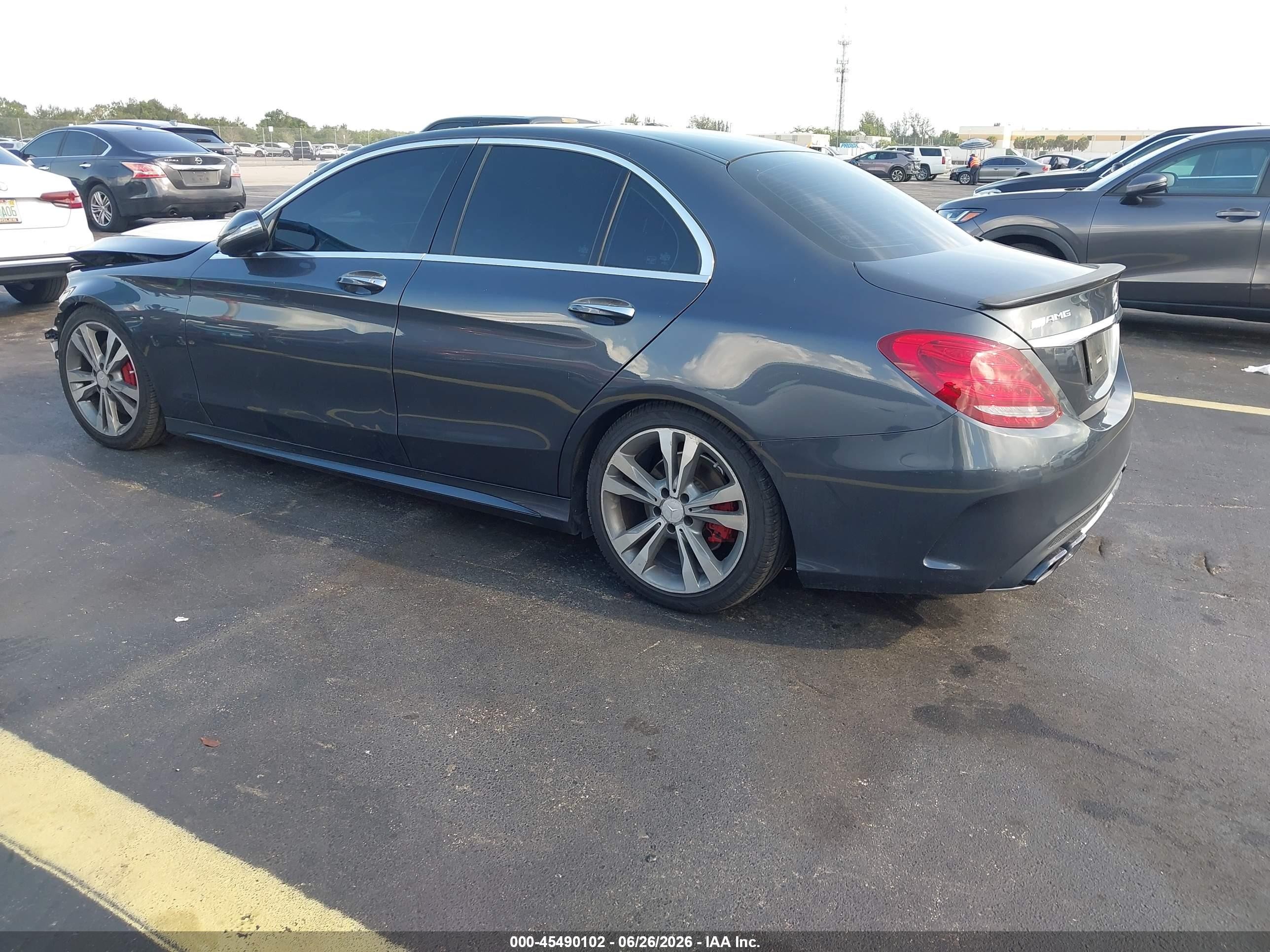 2015 Mercedes-benz C 400 4matic Gray vin: 55SWF6GB4FU010753