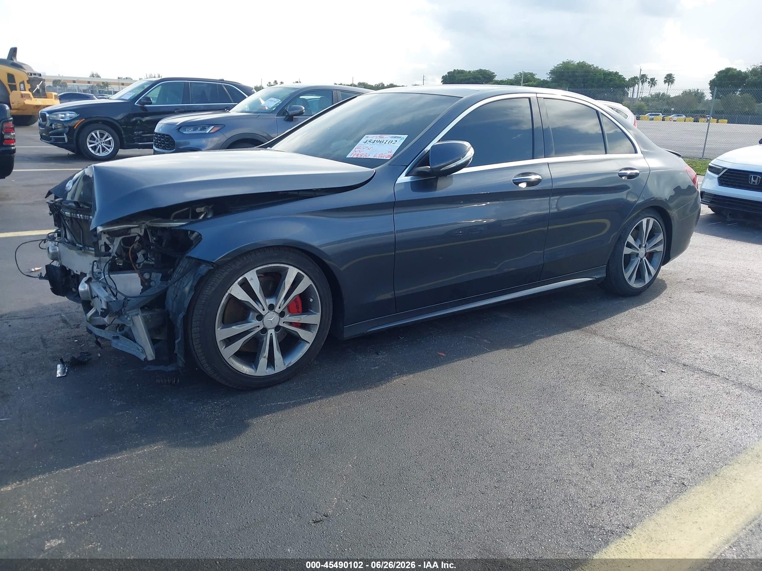 2015 Mercedes-benz C 400 4matic Gray vin: 55SWF6GB4FU010753