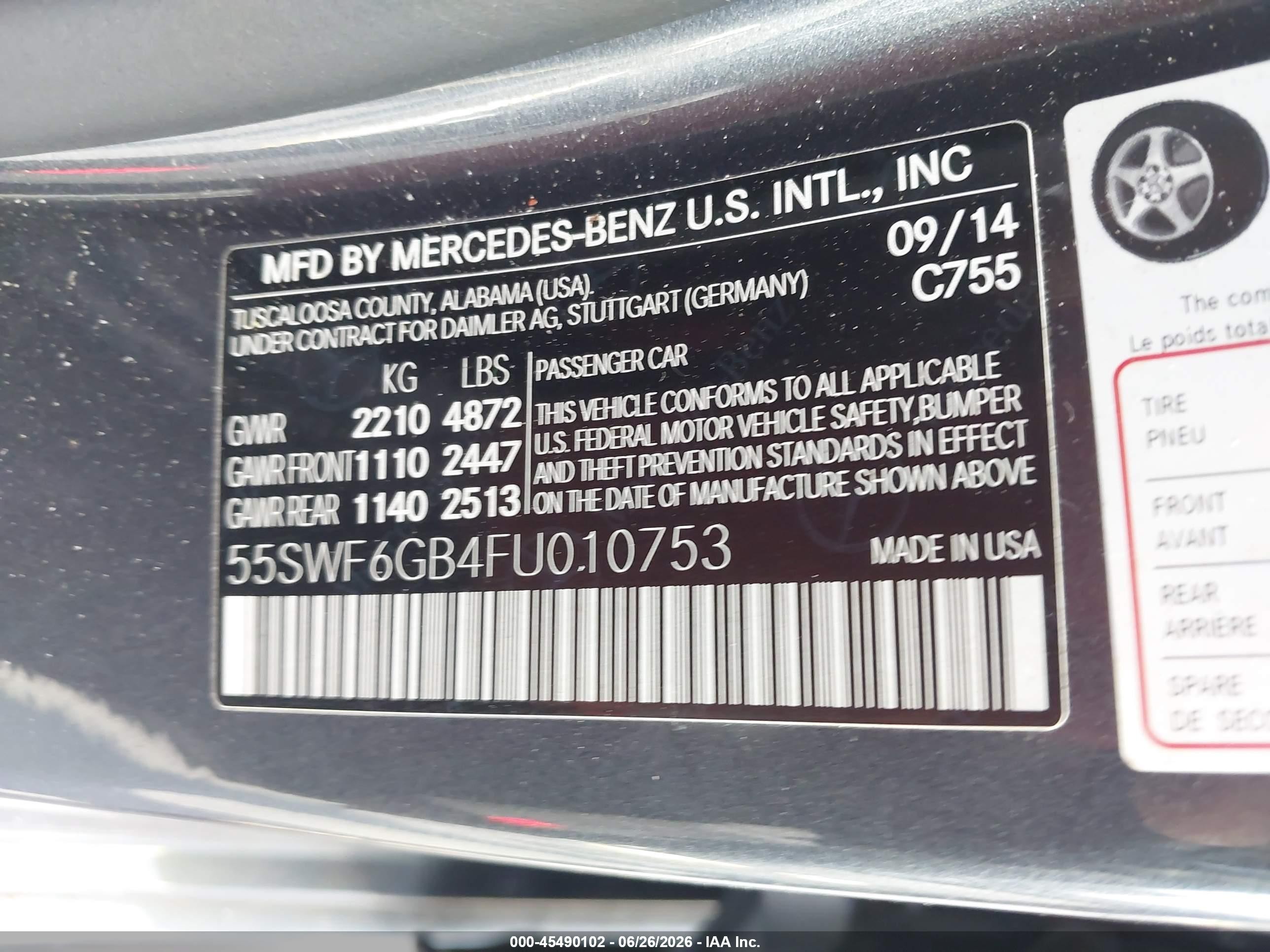 2015 Mercedes-benz C 400 4matic Gray vin: 55SWF6GB4FU010753