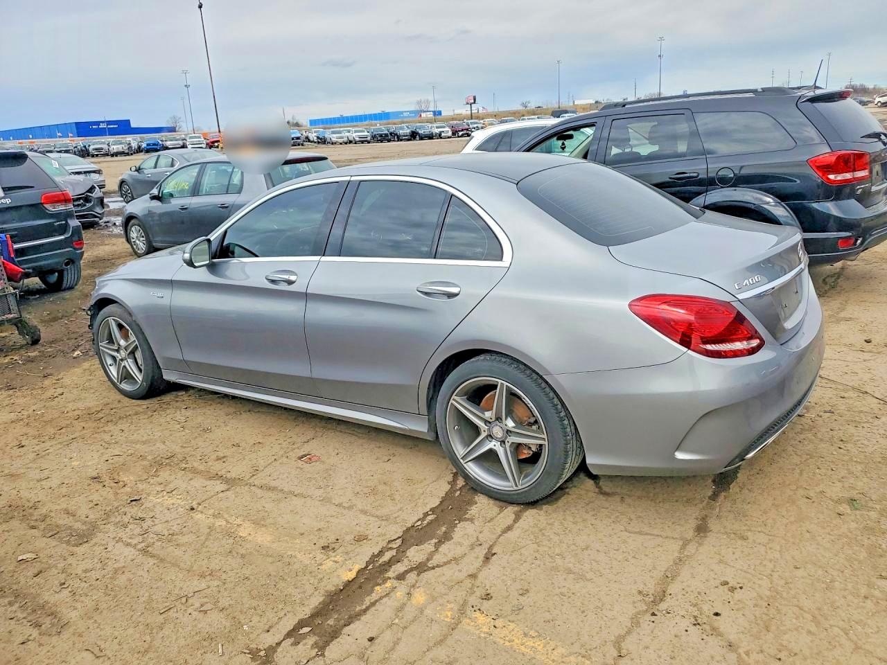 2015 Mercedes-benz C 400 4matic Серебряный vin: 55SWF6GB5FU023494