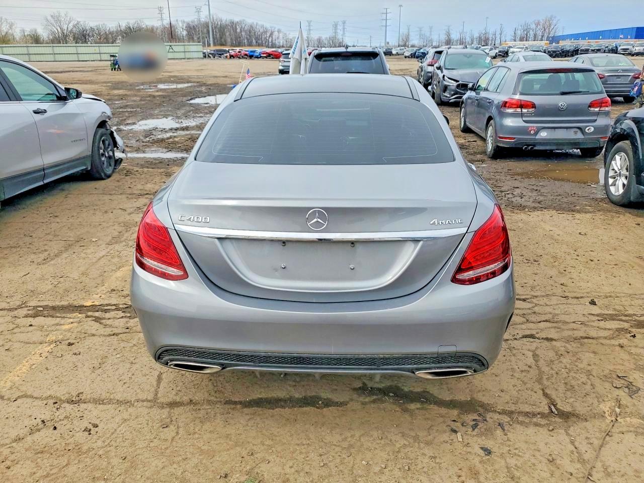 2015 Mercedes-benz C 400 4matic Серебряный vin: 55SWF6GB5FU023494