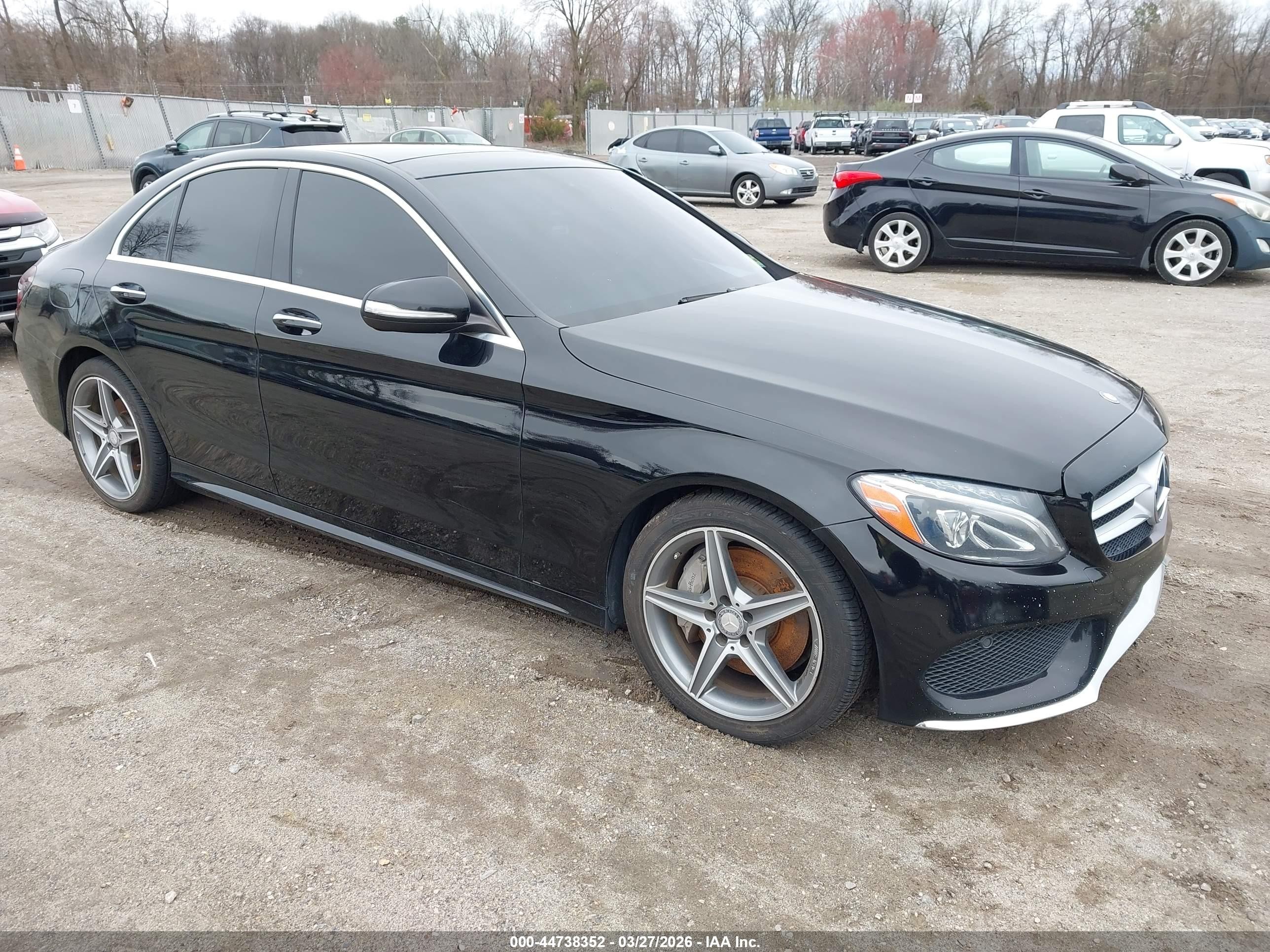 2015 Mercedes-benz C 400 4matic Black vin: 55SWF6GB5FU033233