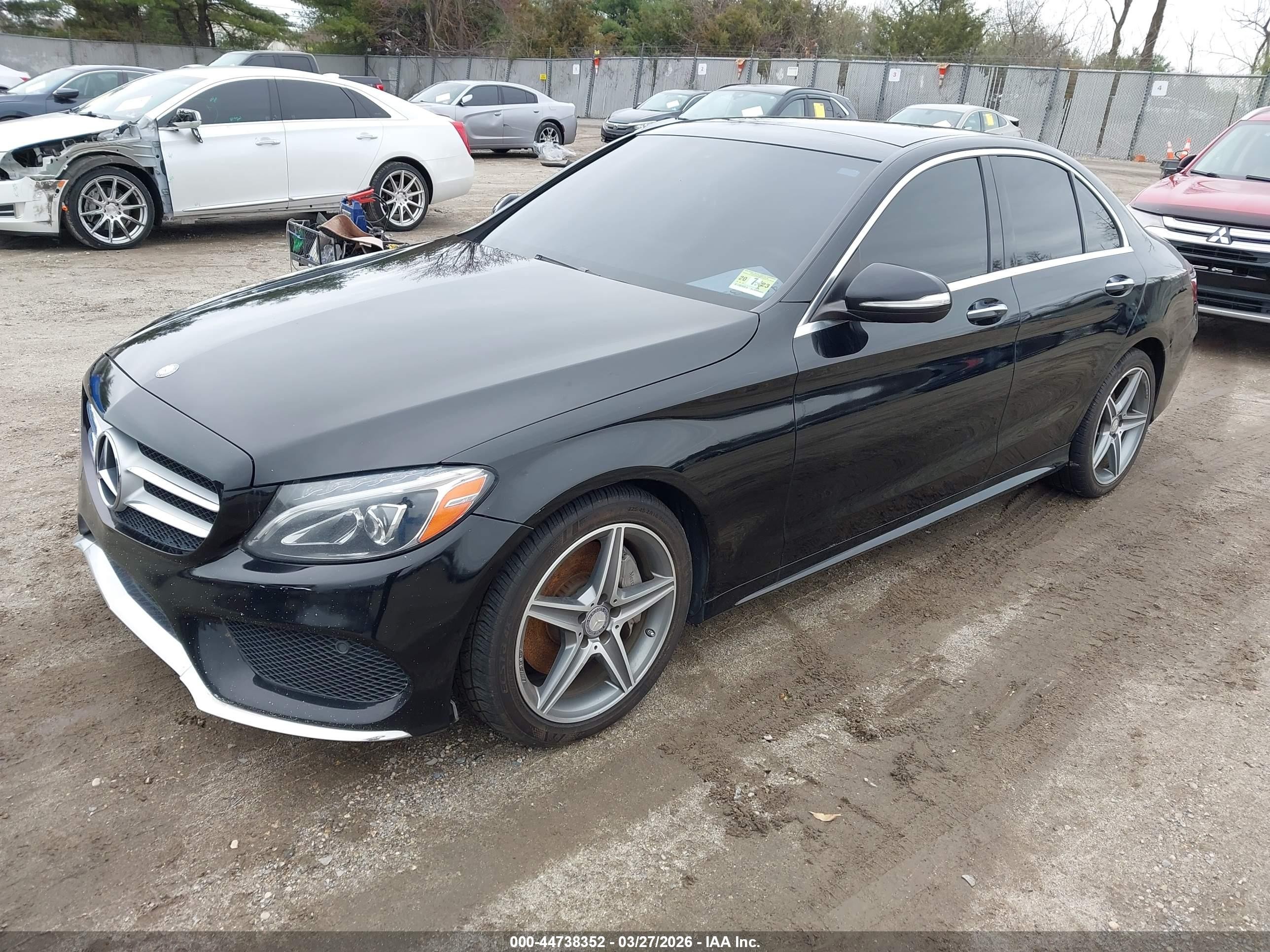 2015 Mercedes-benz C 400 4matic Black vin: 55SWF6GB5FU033233